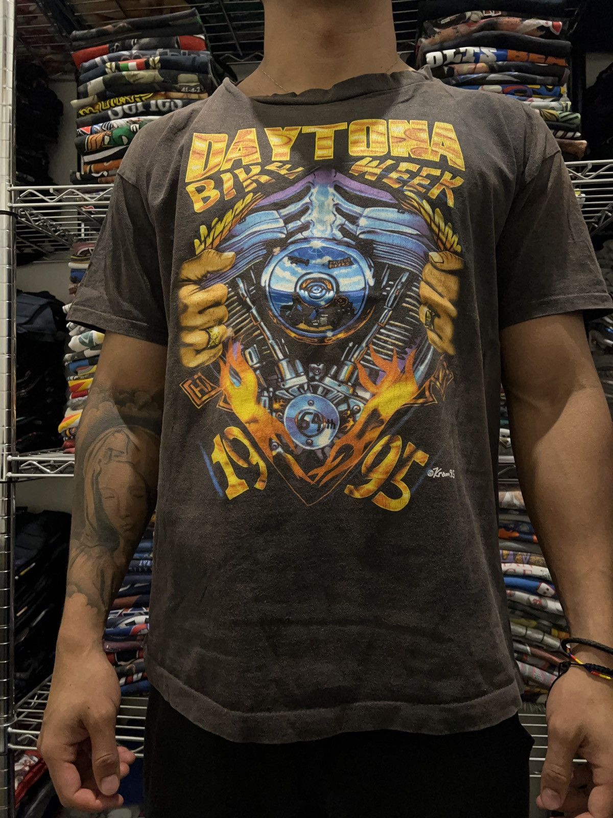 Harley Davidson 1995 Daytona Bike Week Kram Tee Size US XL / EU 56 / 4 - 3 Thumbnail