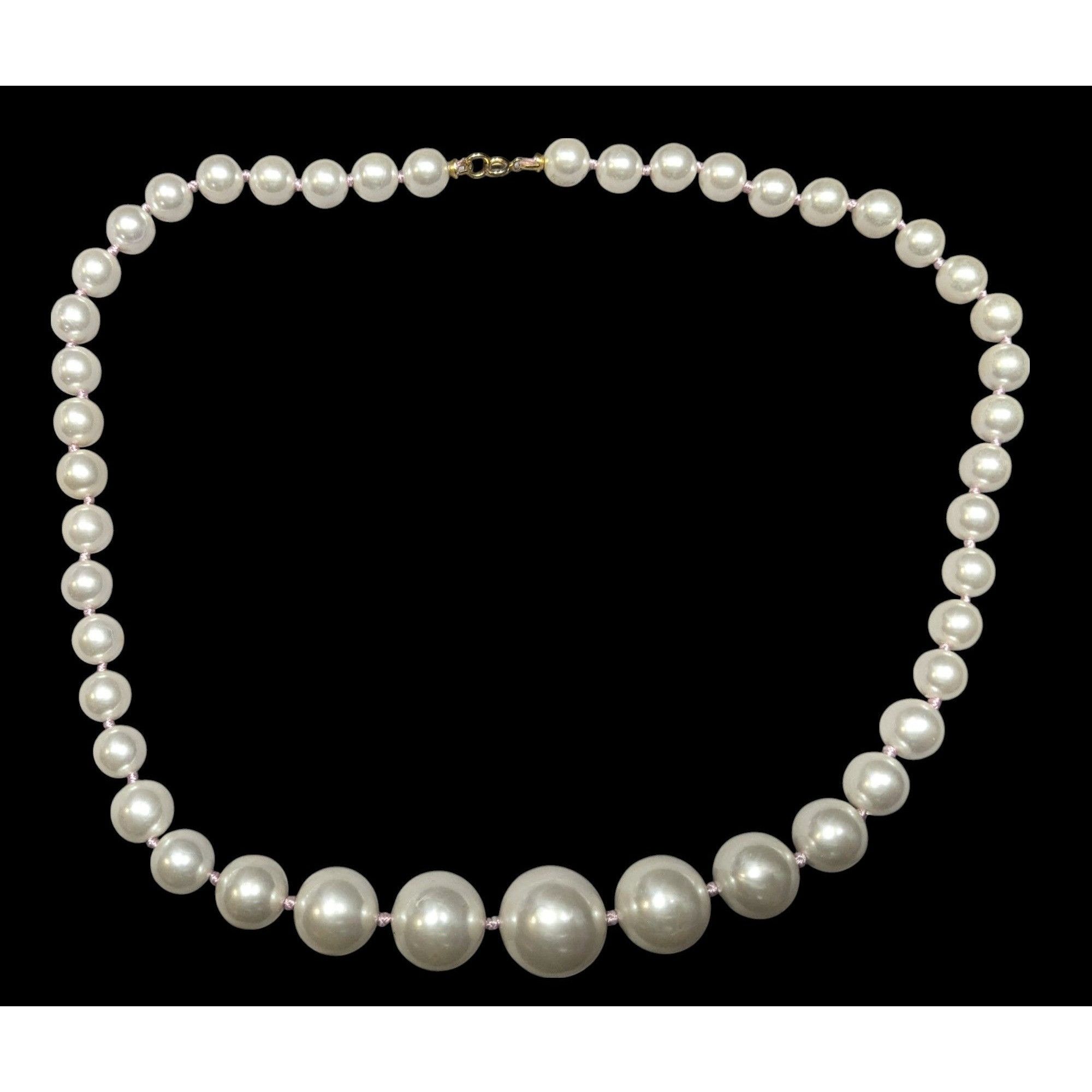 Other Vintage Elegant Hand Knotted Graduated Faux Pearl Necklace Size ONE SIZE - 1 Thumbnail