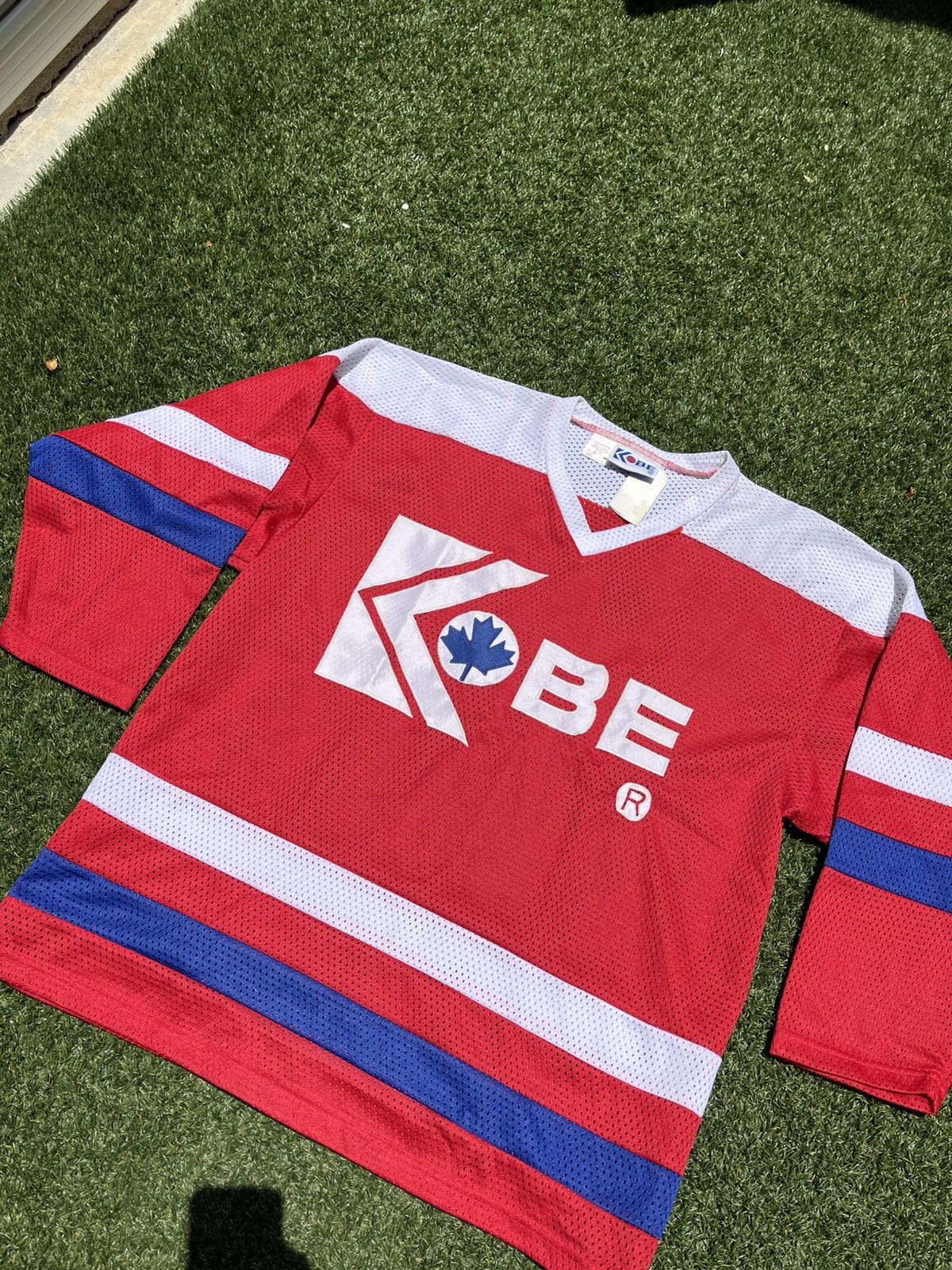 Vintage VTG 90’s KOBE Red & Blue Hockey Jersey Size US L / EU 52-54 / 3 - 3 Thumbnail