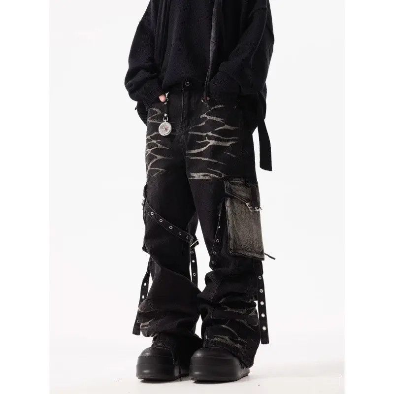 Japanese Brand × Jean Retro loose corrugated pocket jeans Size US 32 / EU 48 - 4 Thumbnail