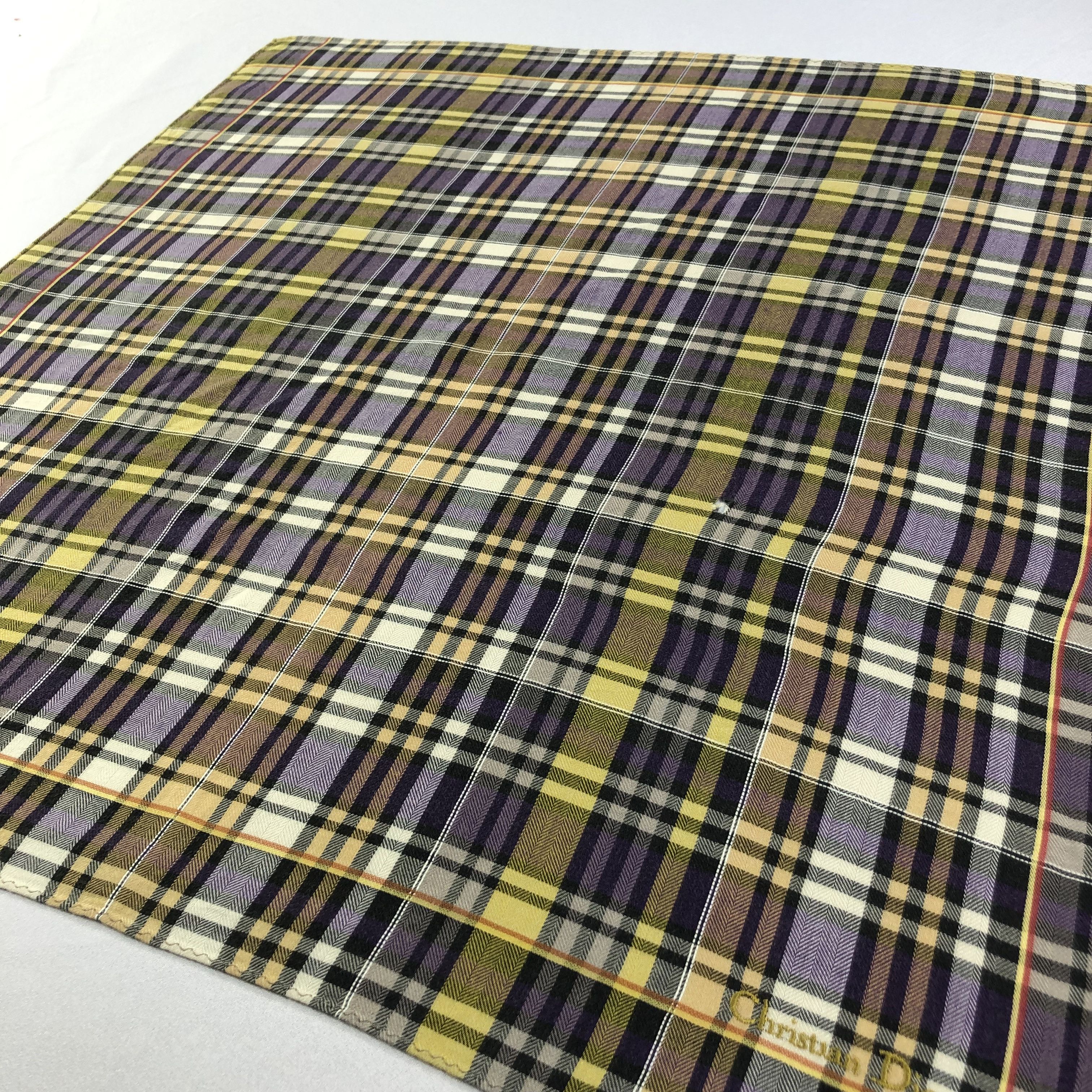 Christian Dior Monsieur Christian Dior Tartan Handkerchief Neckerchief Bandana H1735 Size ONE SIZE - 3 Thumbnail