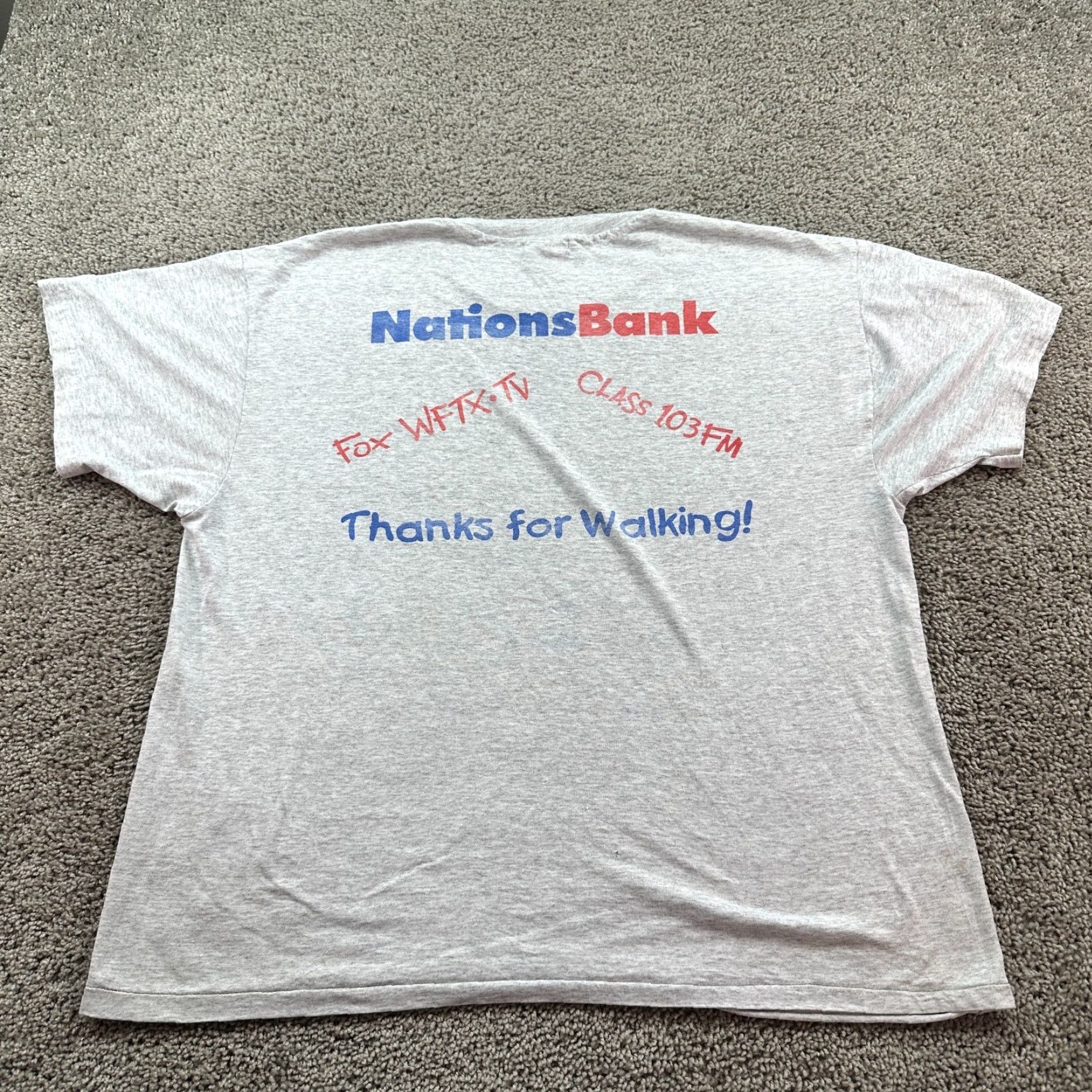 Hanes VINTAGE Hanes T-Shirt Mens XL Gray 90s March Of Dimes Graphic Print Crew Neck Short Sleeve Logo 1990s Mens Size US XL / EU 56 / 4 - 7 Thumbnail
