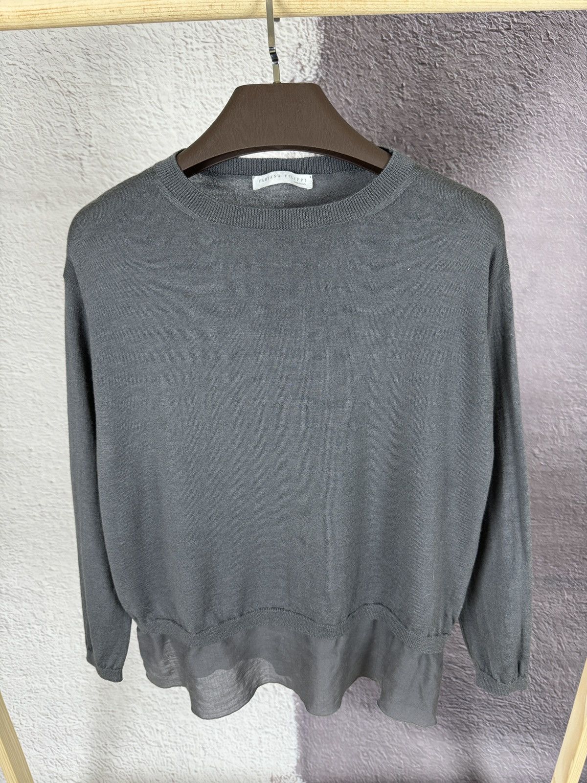 Fabiana Filippi Fabiana Filippi Merino wool grey sweater knitwear jumper Size M / US 6-8 / IT 42-44 - 3 Thumbnail