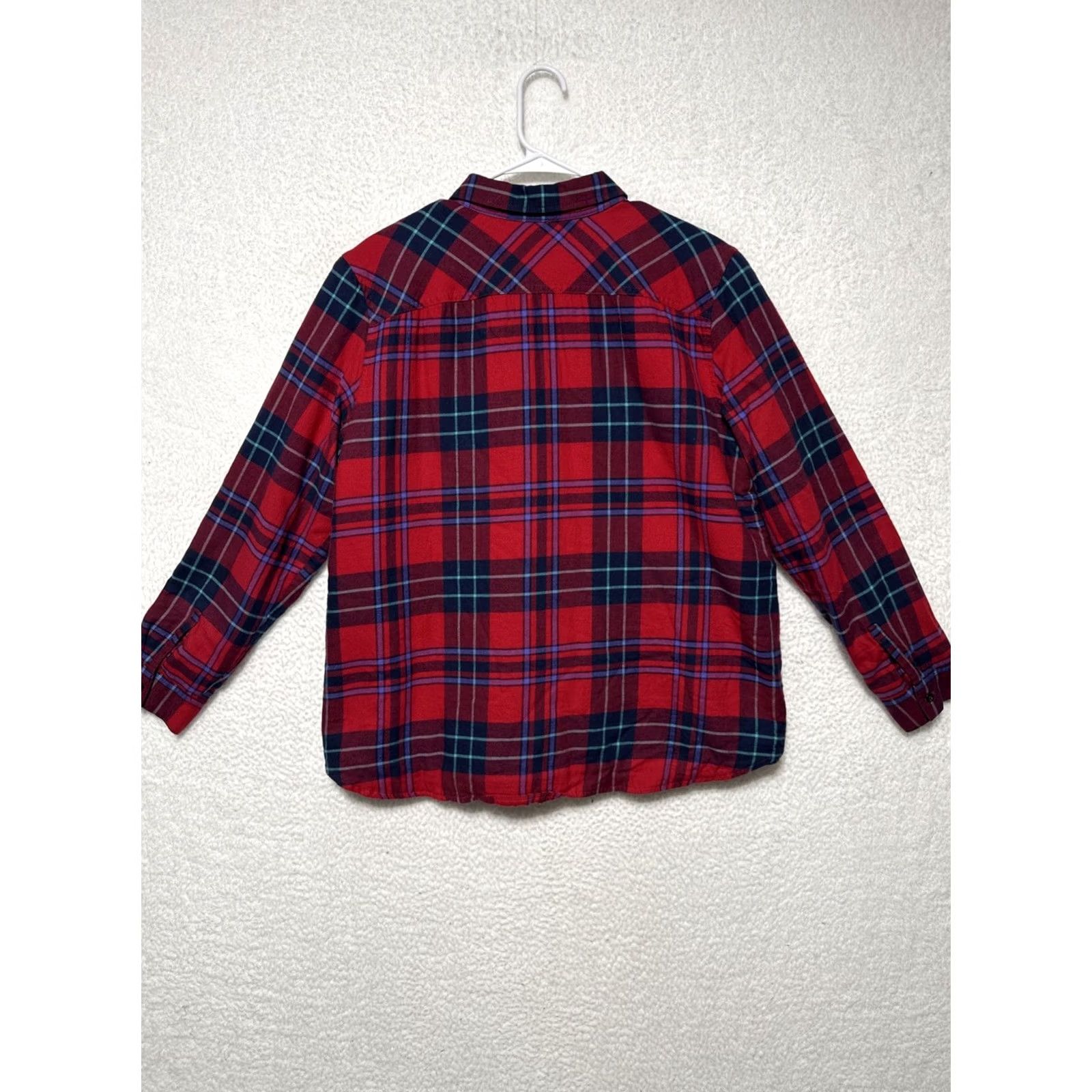 Eddie Bauer Eddie Bauer Shacket XL Classic Buffalo Plaid Flannel Sherpa Lined Women Button-Up Shirt Jacket Multicolor Plaid Casual Fall Winter Spring Size XL / US 12-14 / IT 48-50 - 7 Thumbnail