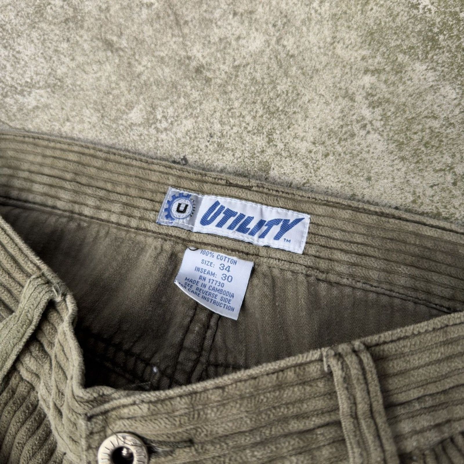 Vintage Y2K Utility Baggy Wide Leg Corduroy Pants ERD Grunge Skater Size US 34 / EU 50 - 5 Thumbnail