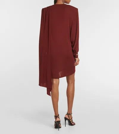 Saint Laurent Paris o1y0126 Mini Dress in Burgundy Size S / US 4 / IT 40 - 6 Thumbnail