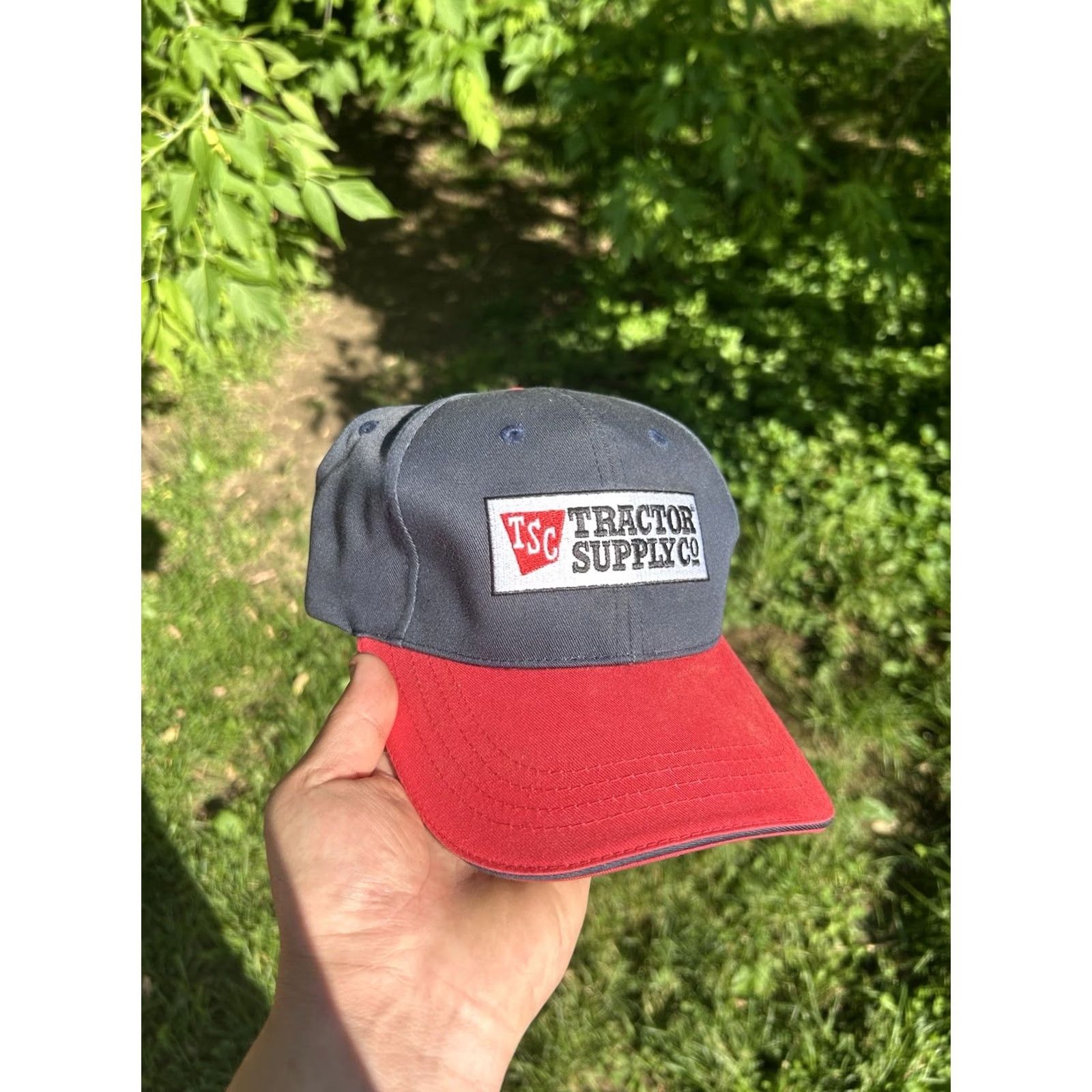 Wrangler VINTAGE? No. Wrangler Cotton Blue Red Farm Strapback Hat Cap Men Adjustable Baseball Cap NWT NEW Tractor Supply Co Size ONE SIZE - 2 Thumbnail