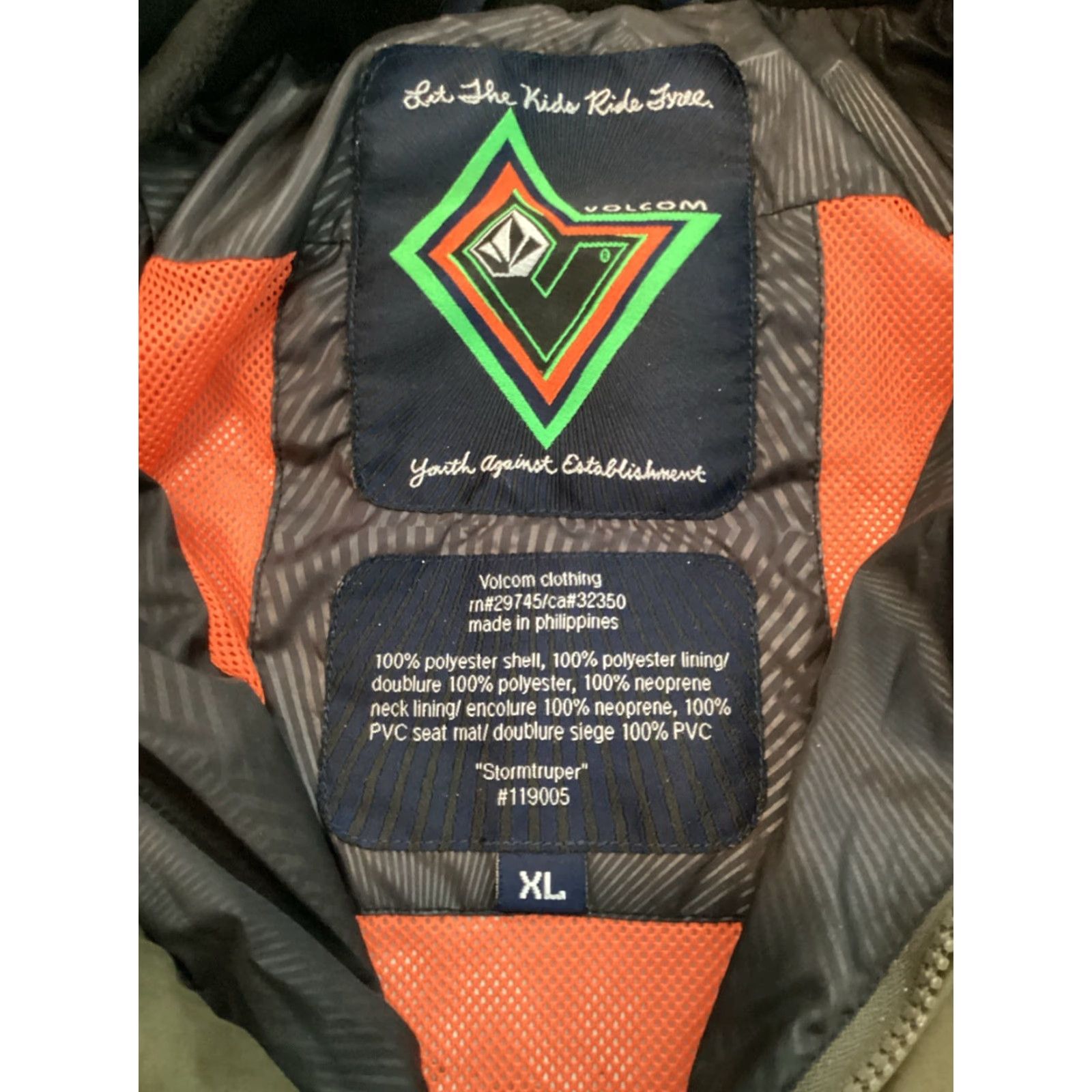 Volcom VINTAGE Volcom Stormtruper Snowboard Jacket Men’s XL Parka Orange and Olive Green Mens XL Jackets Size US XL / EU 56 / 4 - 5 Thumbnail