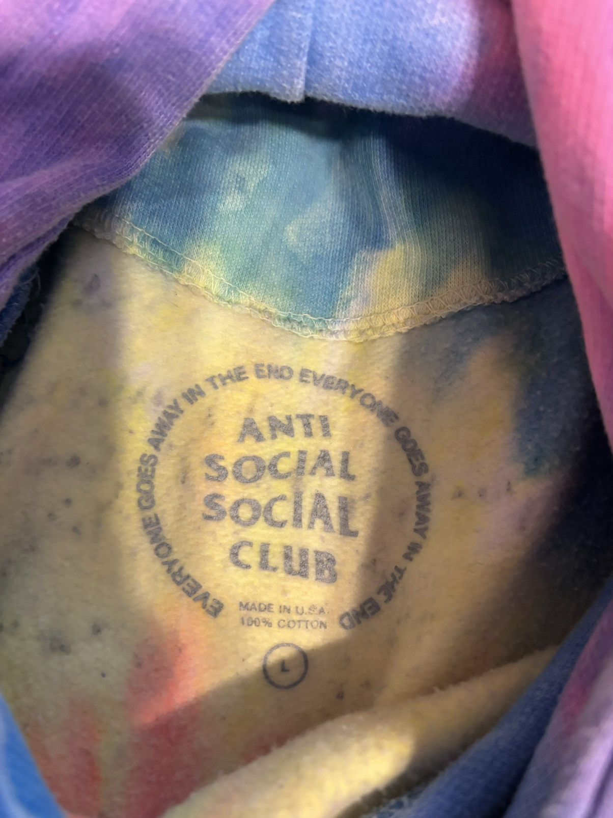 Anti Social Social Club Rare Neon Tiedye Hoodie Size L / US 10 / IT 46 - 11 Thumbnail