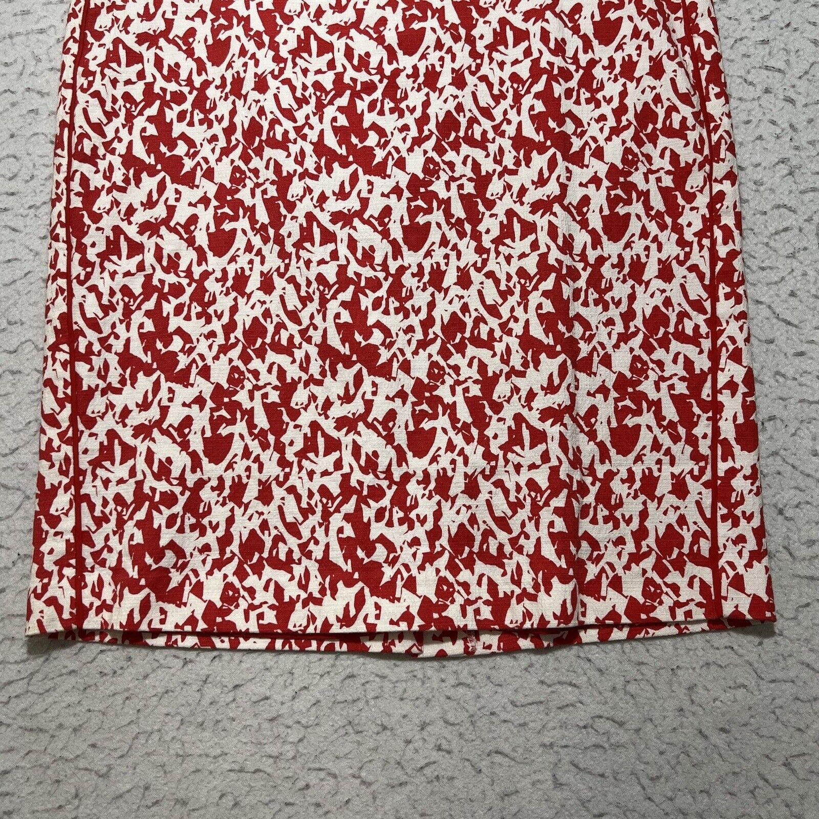Nordstrom Halogen Pencil Skirt Lined Red Abstract Pattern Career Size 32" / US 10 / IT 46 - 5 Thumbnail