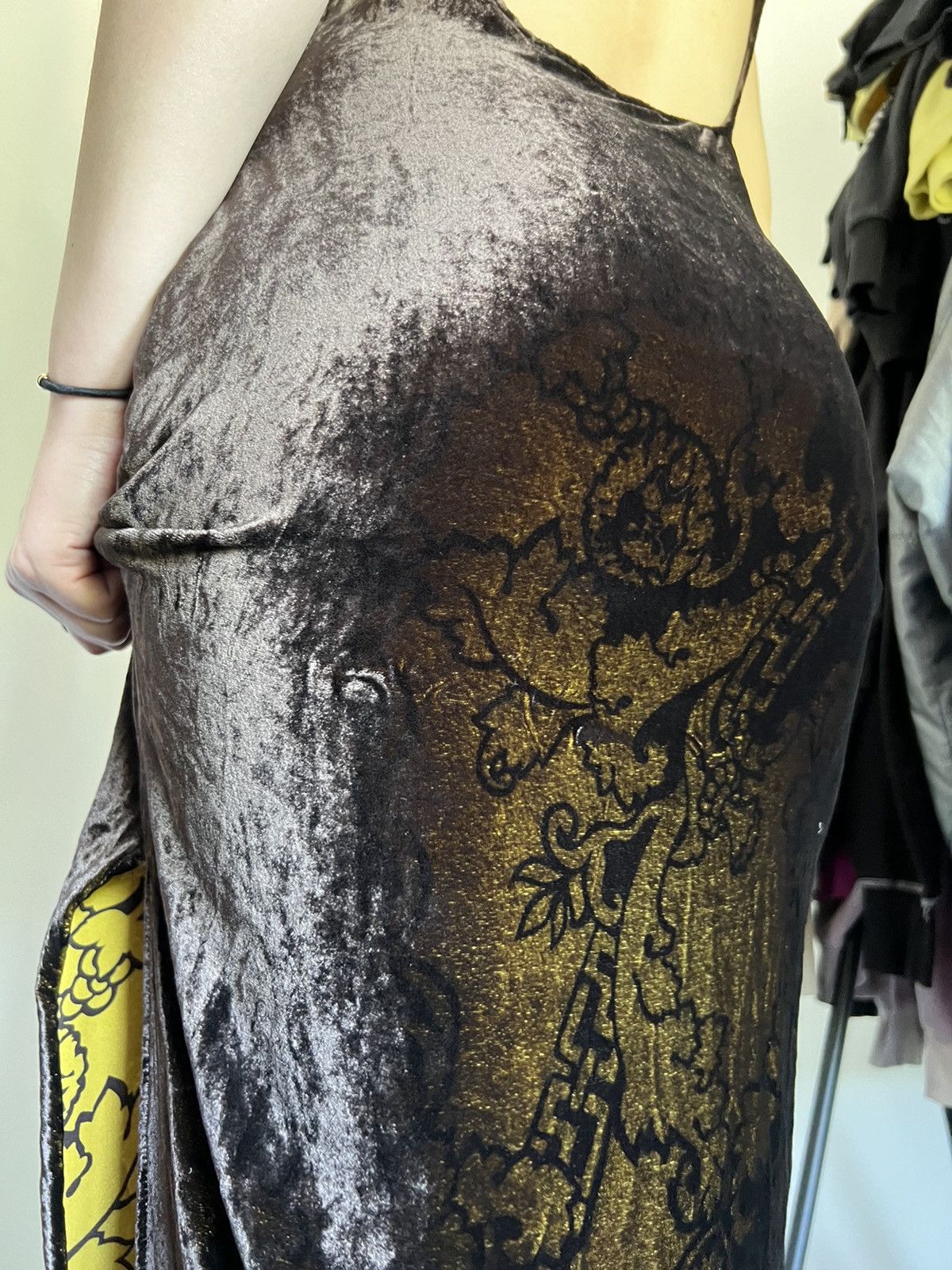 Designer × Versace × Versace Jeans Couture Archive Versace Jeans Couture velour maxi DRESS Size S / US 4 / IT 40 - 4 Thumbnail