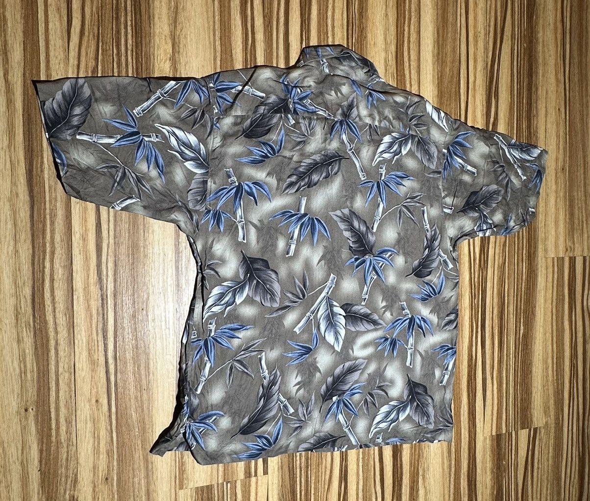 Joseph & Feiss Joseph & Feiss Gray and Blue Hawaiian Print Silk Shirt Size US XXL / EU 58 / 5 - 7 Thumbnail
