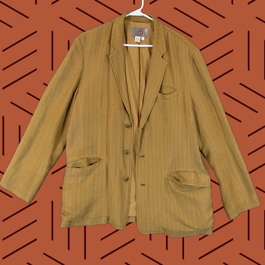 The Territory Ahead Territory Ahead Blazer Mens Large Brown Linen Silk Blend Suit Sports Coat Size 42R - 1 Thumbnail