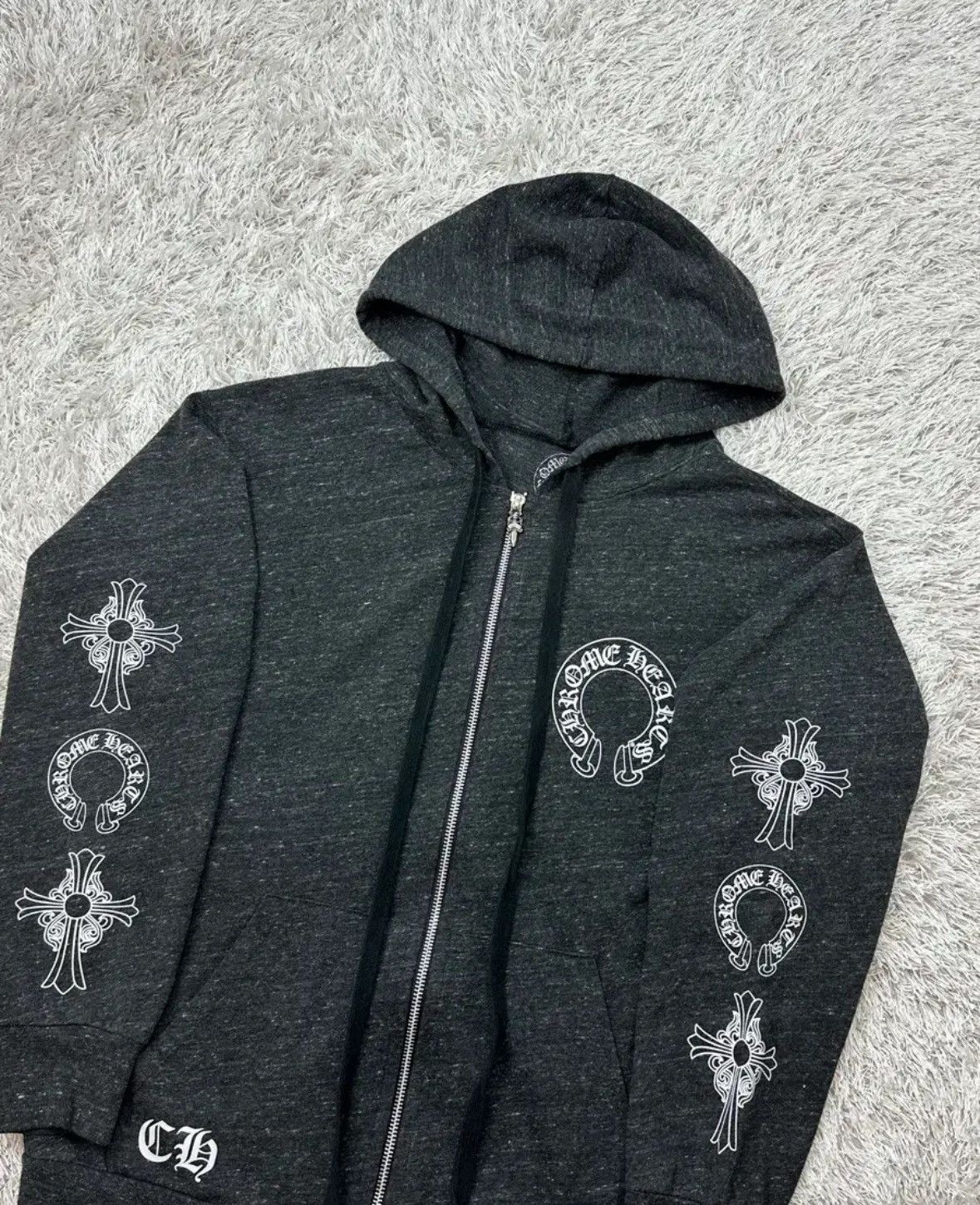 Chrome Hearts Multi Logo Zip-Up Hoodie / Grey Size US L / EU 52-54 / 3 - 1 Thumbnail