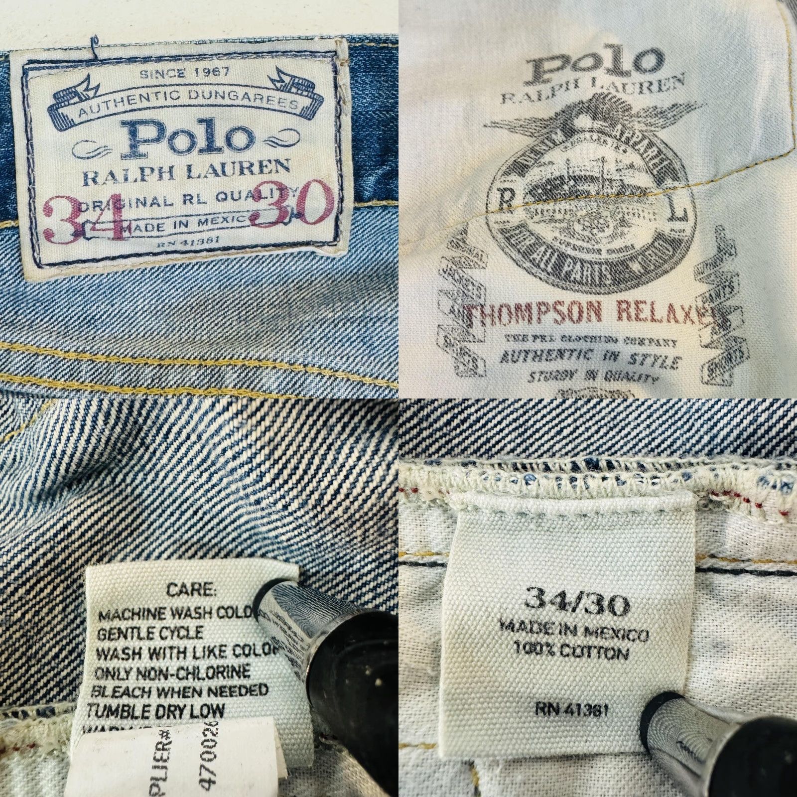 Polo Ralph Lauren Polo Ralph Lauren Jeans 34x30 Thompson Relaxed Straight Denim Blue Medium Wash Mens Size US S / EU 44-46 / 1 - 8 Thumbnail