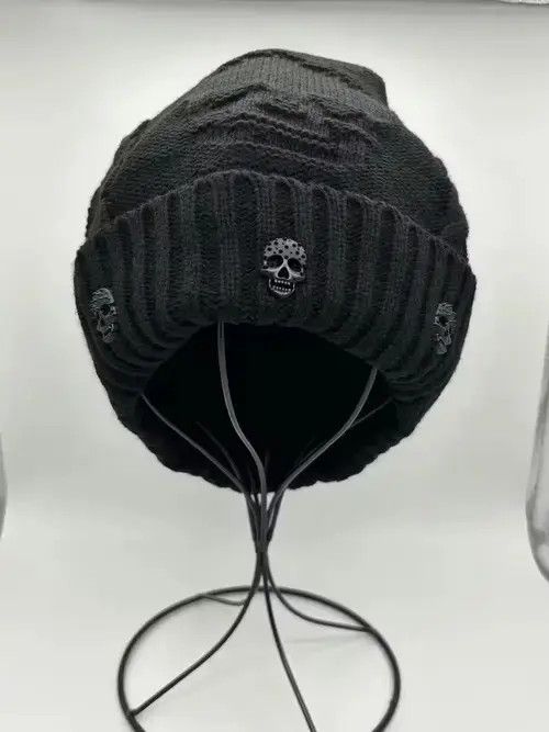 Other Skull Knitted Beanie (black) Size ONE SIZE - 3 Thumbnail