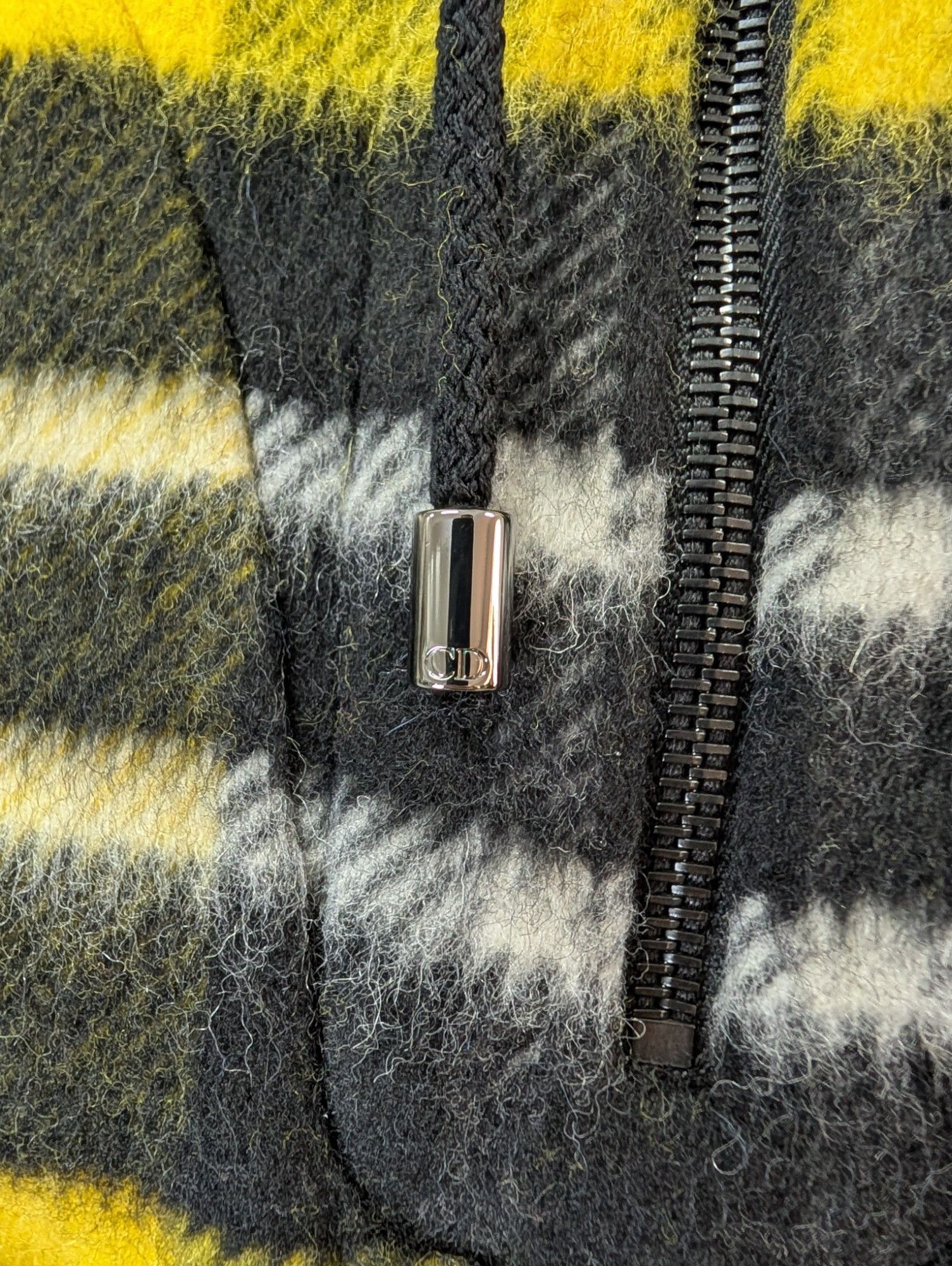 Dior Yellow Tartan Cape With Half-Zip Fringe Hem Size ONE SIZE - 9 Thumbnail