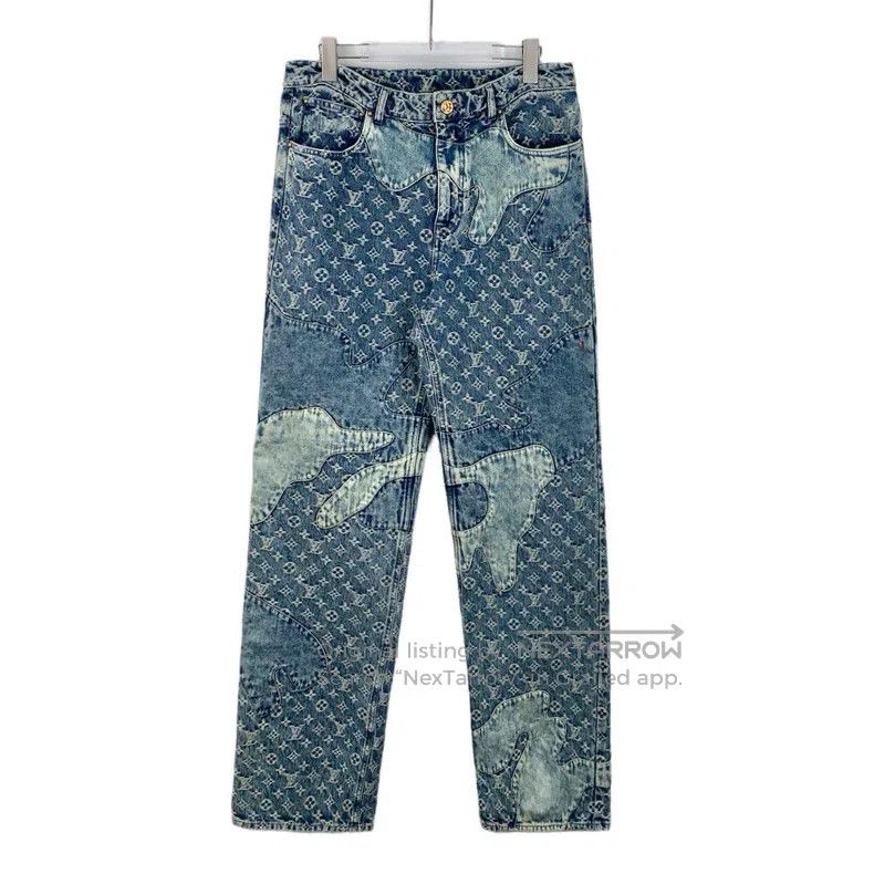 Louis Vuitton Louis Vuitton Nigo co-branded 22 blue logo full-print cott Size US 31 - 1 Thumbnail