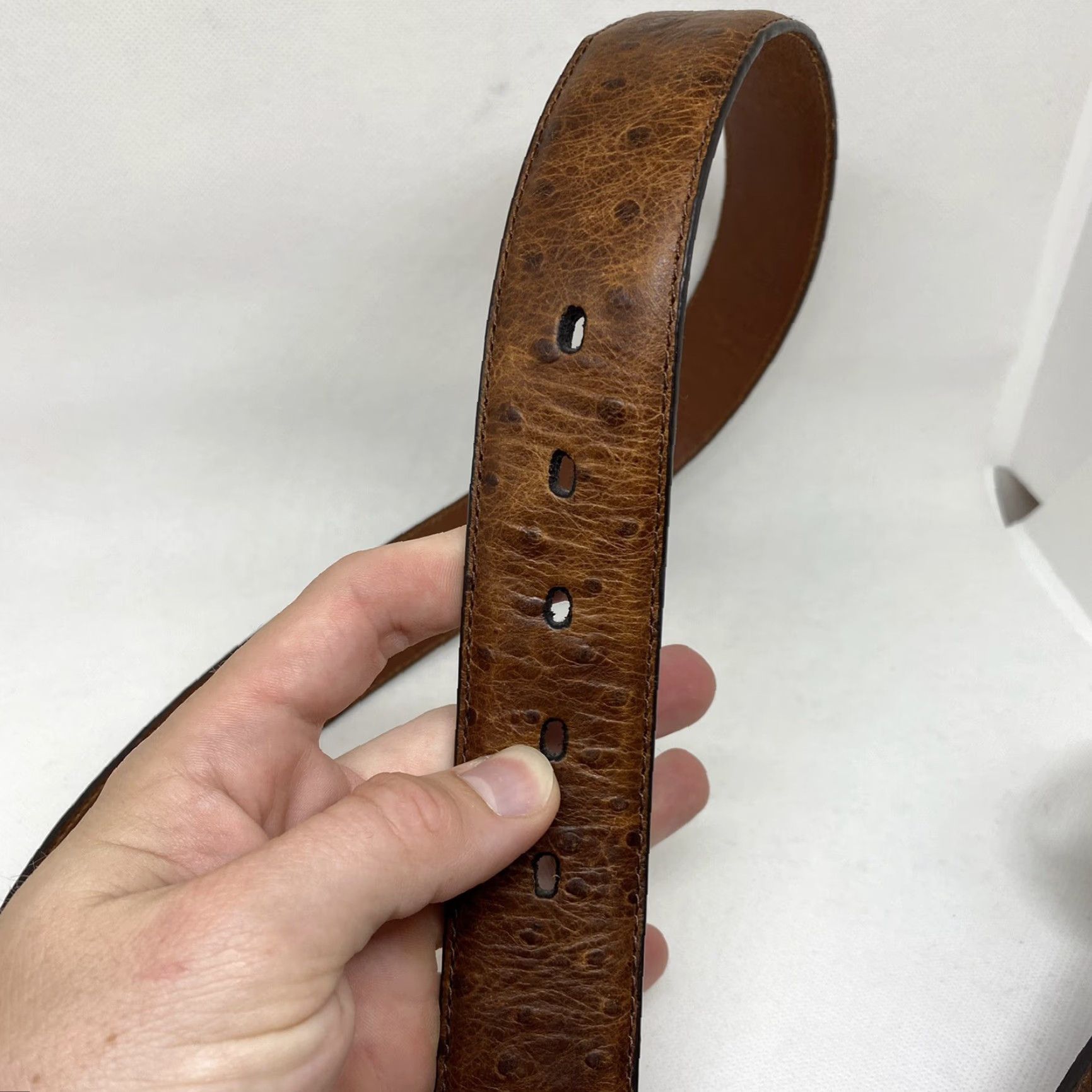 Vintage VINTAGE Nocona Belt Mens 42 Leather Brown Ostrich? Unisex Cowboy Rodeo Nocona Belt Mens 42 Leather Brown Ostrich? Size 42 - 5 Thumbnail