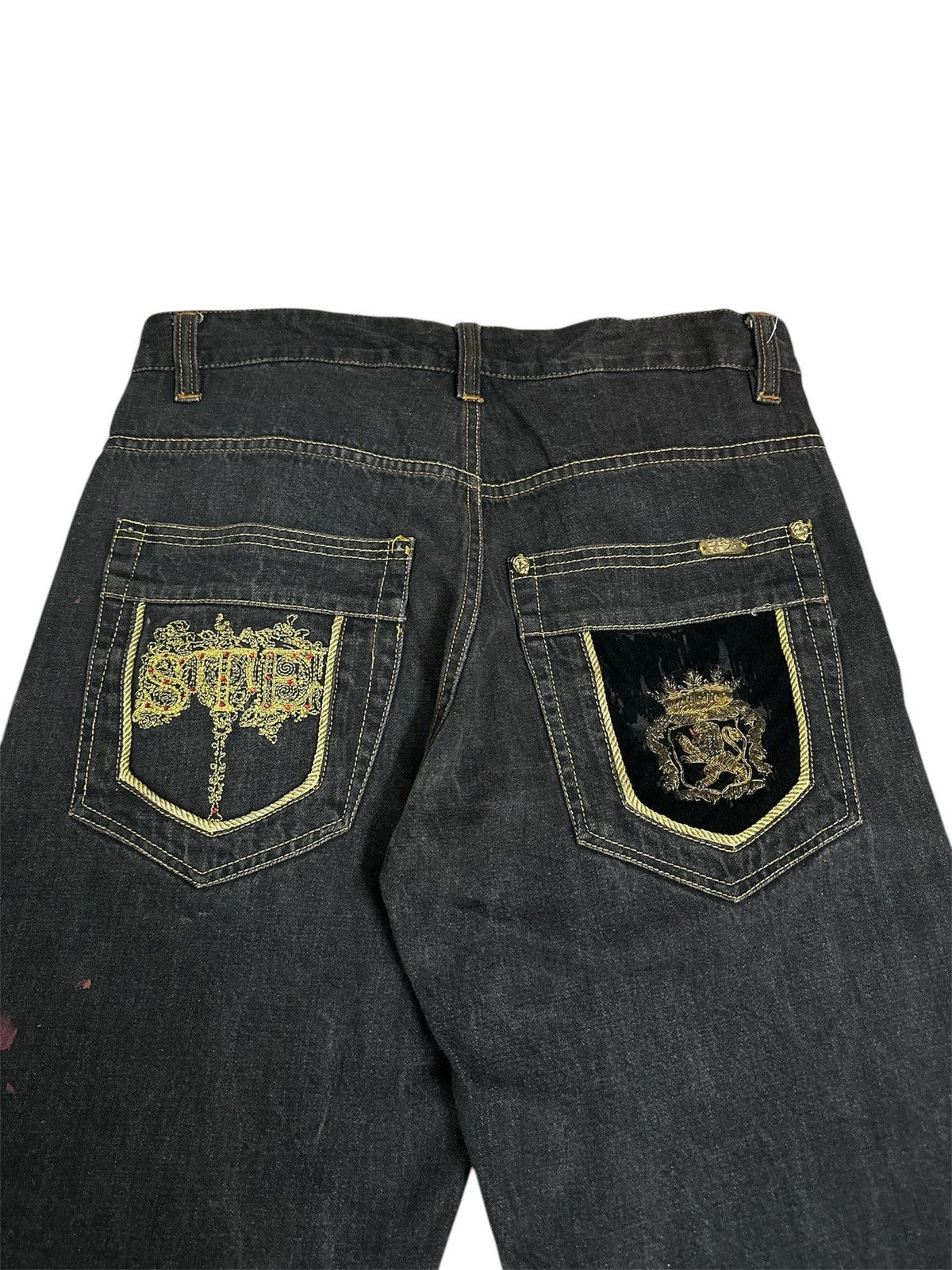 If Six Was Nine Y2K Seventh 7th Embroidered Baggy Jeans Goa Lgb Jnco Style Size US 36 / EU 52 - 2 Thumbnail