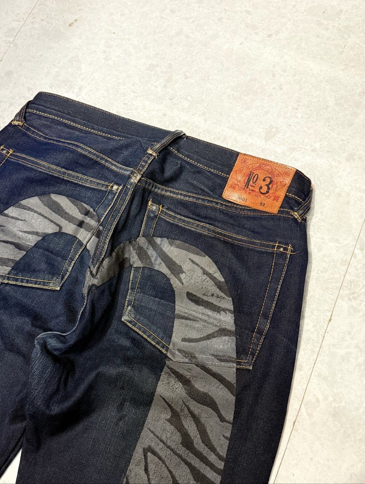Evisu Evisu* Dairock Tiger Print Jean Size US 33 - 4 Thumbnail