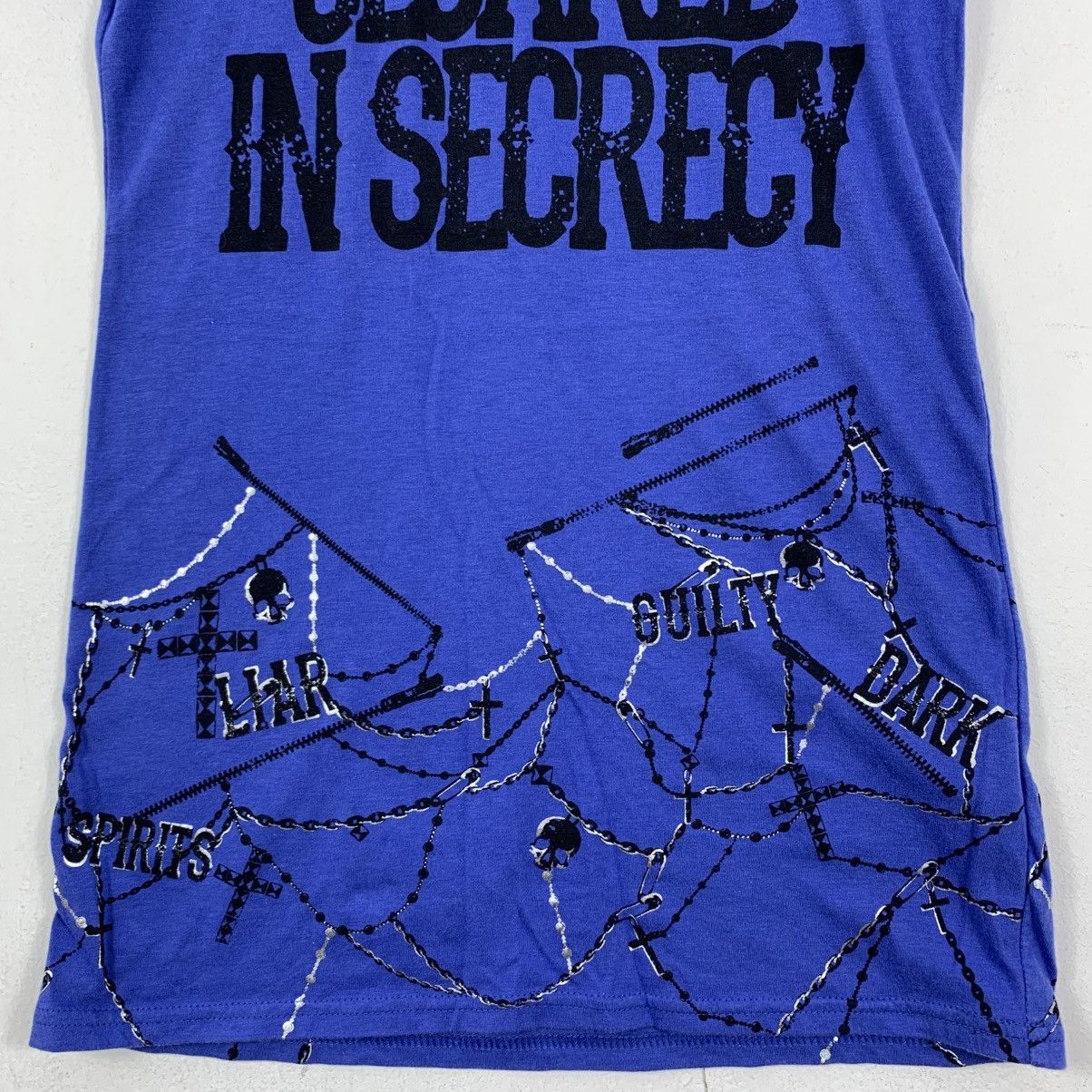 Japanese Brand GHOST OF HARLEM Skull Cloaked In Secrecy Punk Gothic Tshirt Size S / US 4 / IT 40 - 4 Thumbnail