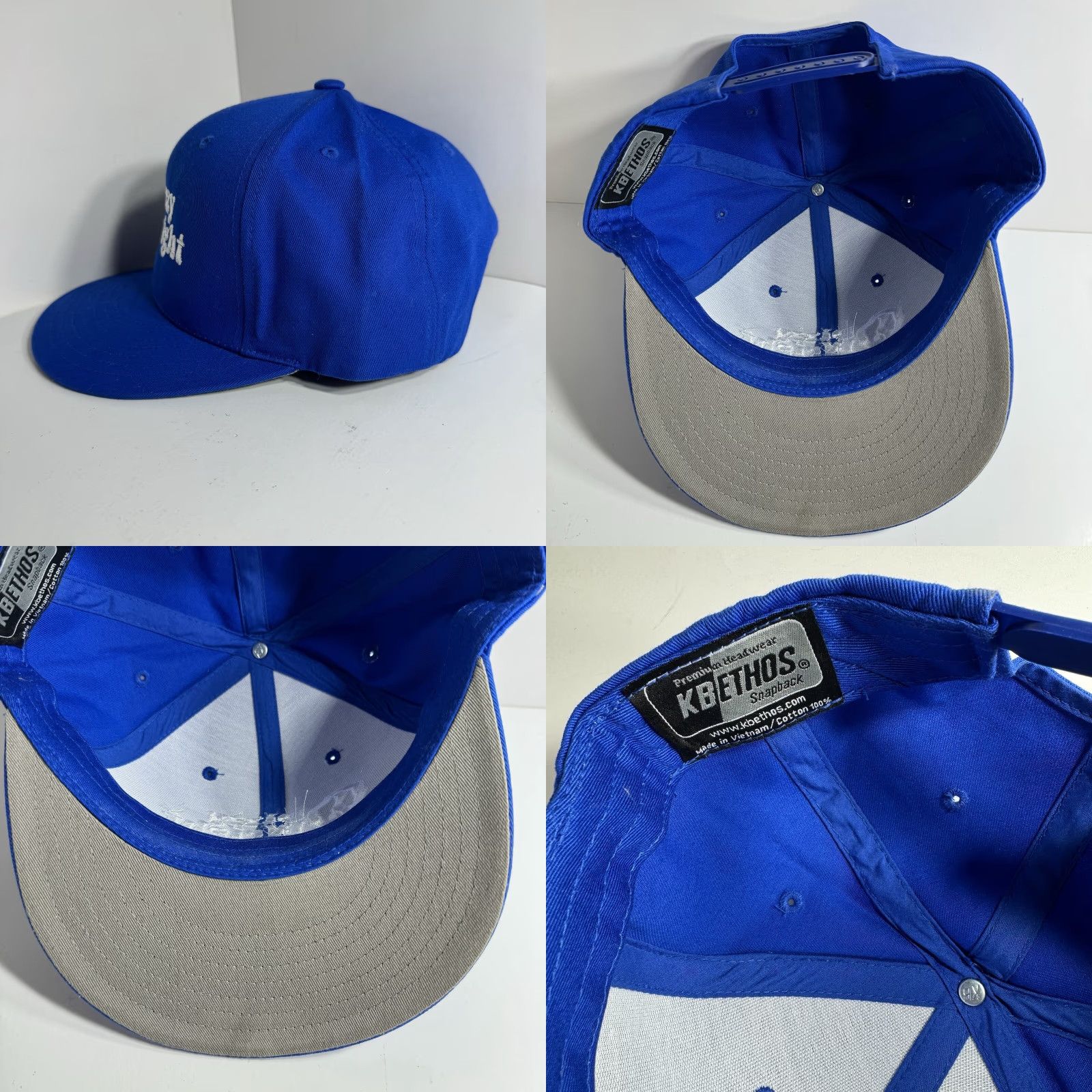 New Era Dizzy Wright Hat Adjustable Blue White Embroidered Logo New Era Snapback Unisex Adults Canvas Cotton Rap Logo Cap Size ONE SIZE - 8 Thumbnail
