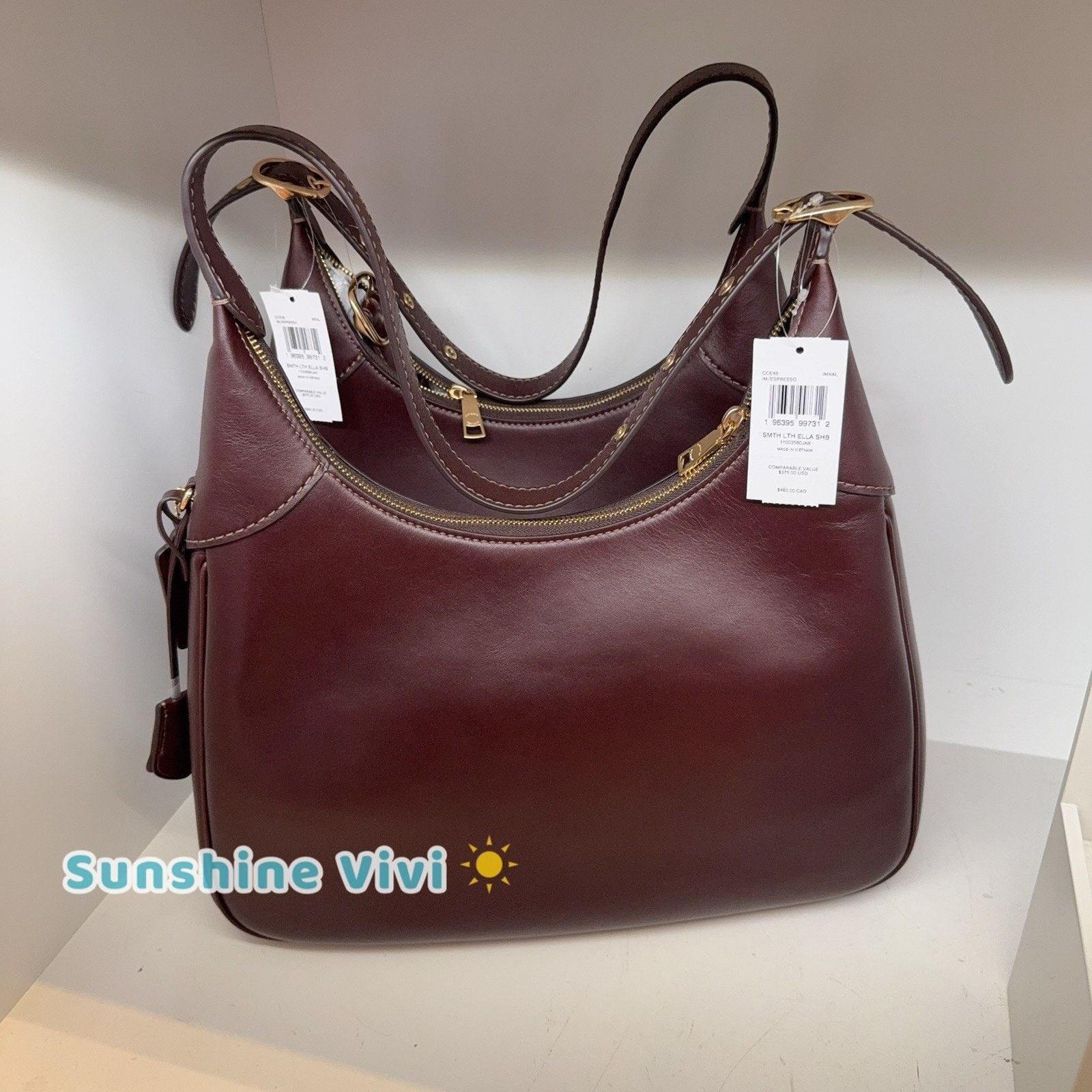 Coach NWT Coach Ella Shoulder Bag Leather CCE48 Espresso Size ONE SIZE - 3 Thumbnail