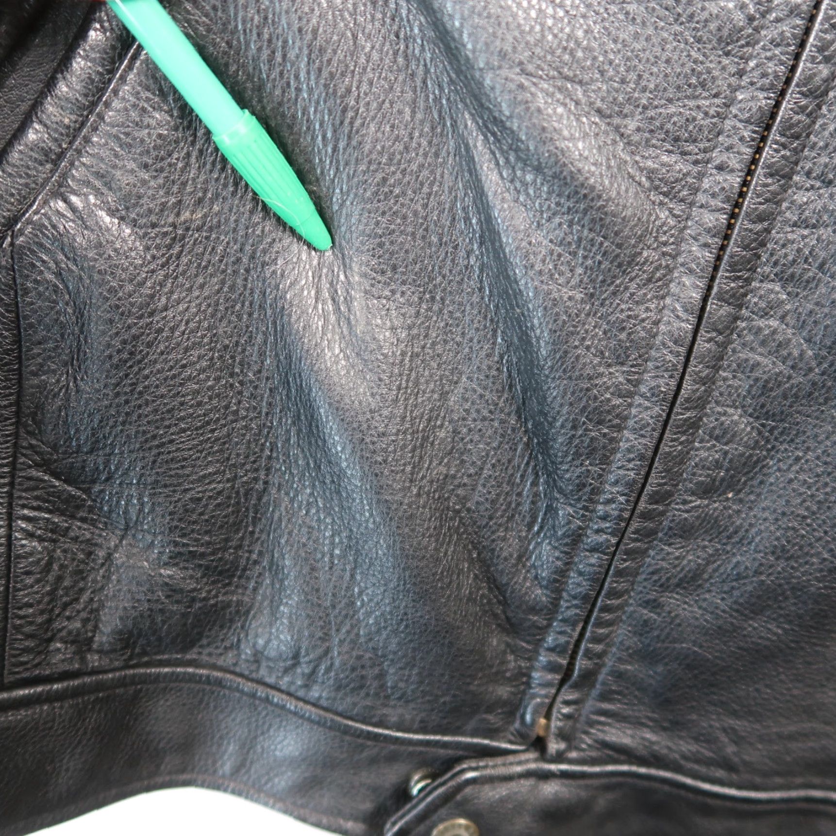 Roundtree & Yorke Roundtree & Yorke Black Leather Full Zip Bomber Jacket Men's L Large Heavyweight Size US L / EU 52-54 / 3 - 7 Thumbnail