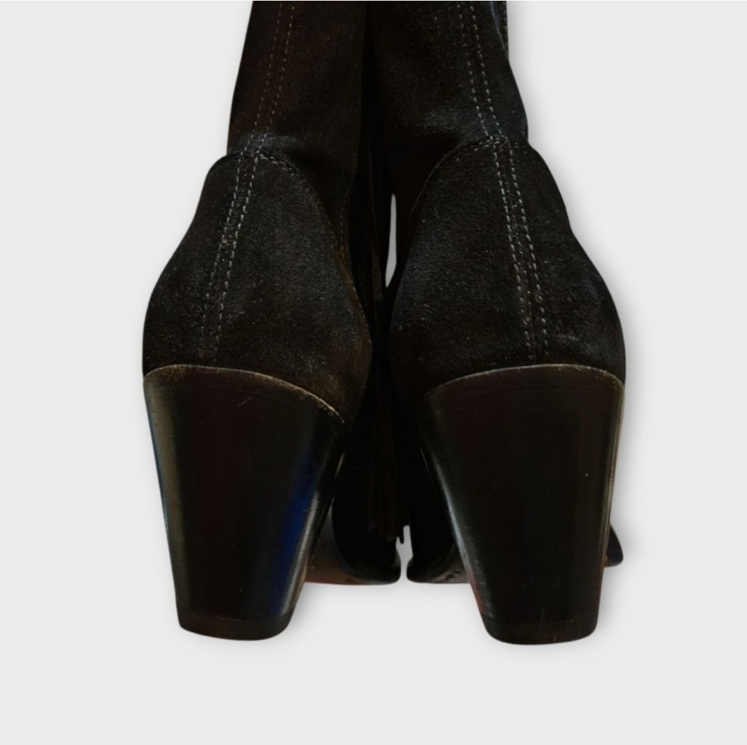 Golden Goose Golden Goose Nora Black Suede Western Ankle Boots Size US 7 / IT 37 - 9 Thumbnail