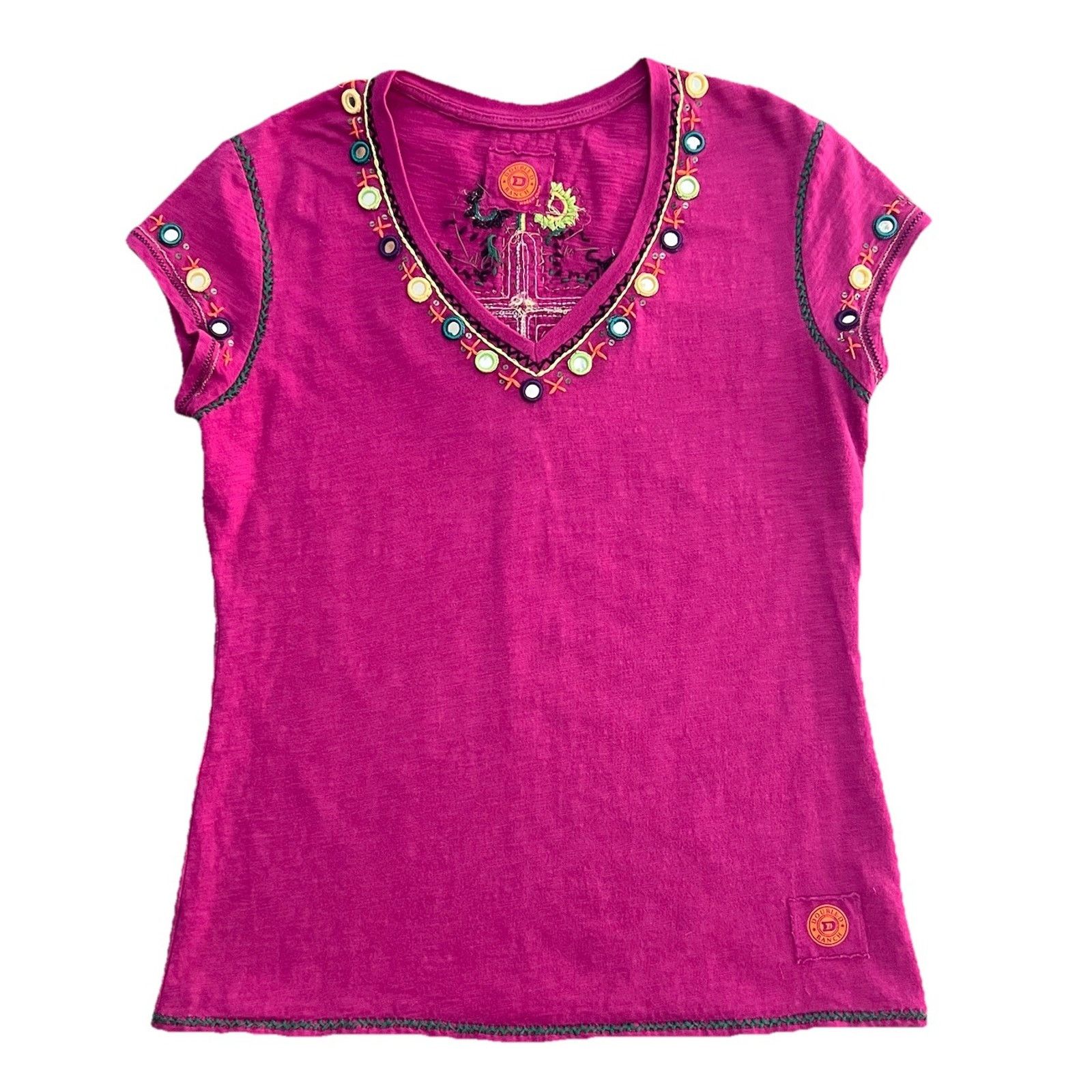 Double D Ranch Double D Ranch (L) Purple Embroidered Bling Shirt Western Size L / US 10 / IT 46 - 1 Thumbnail
