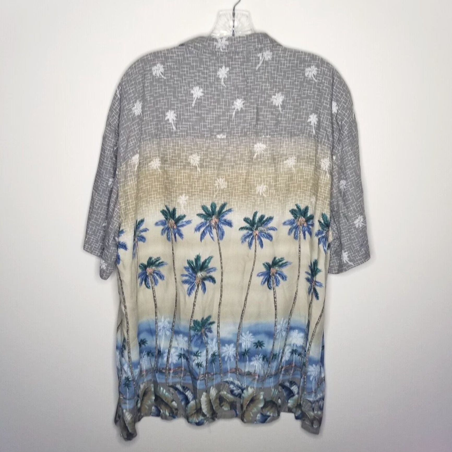 Vintage Hawaiian Island Shores Mens Short Sleeve Button Up Shirt XL Beige Palm Tree Size US 36 / EU 52 - 6 Thumbnail