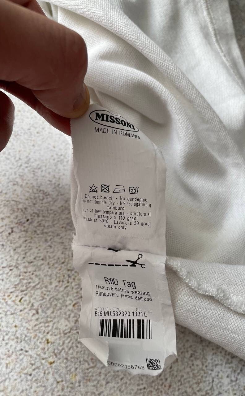 Missoni × Vintage Vintage Missoni White Basic Luxury Polo Y2K Rare Item Size US L / EU 52-54 / 3 - 8 Thumbnail