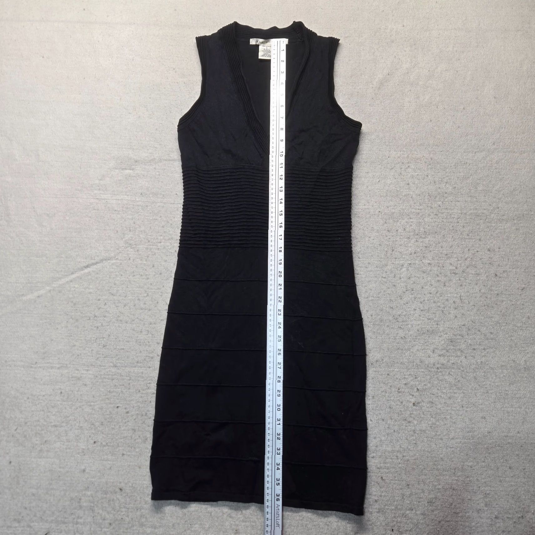 Vintage VINTAGE Max Studio Solid Black Sweater Dress Sleeveless Adult Women's Size M Medium Formal Size M / US 6-8 / IT 42-44 - 6 Thumbnail