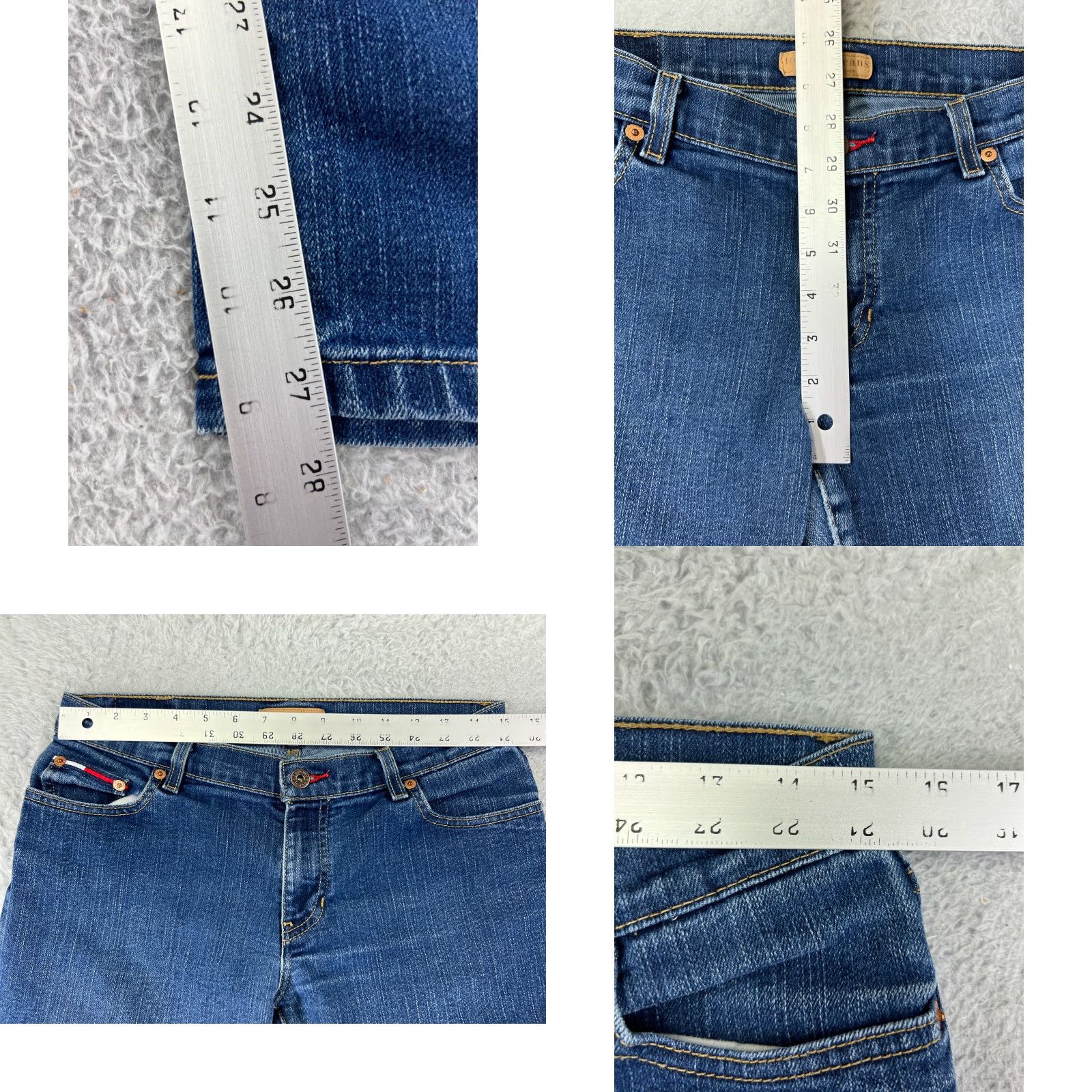 Tommy Hilfiger Tommy Hilfiger Jeans Womens 9 Blue Denim Bootcut Mid Rise 5-Pocket Design Distressed Stretch Cotton Blend Size 30" / US 8 / IT 44 - 9 Thumbnail