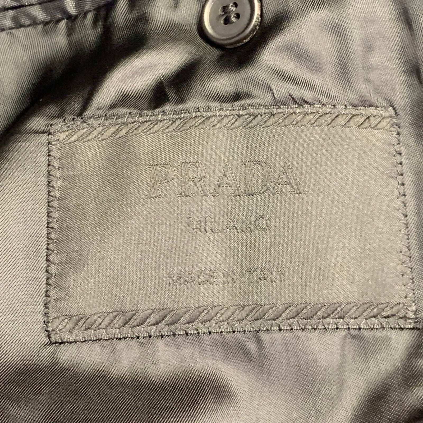 Prada PRADA Regular Black Velvet Cotton Blend Notch Lapel Suit Size 38R - 7 Thumbnail