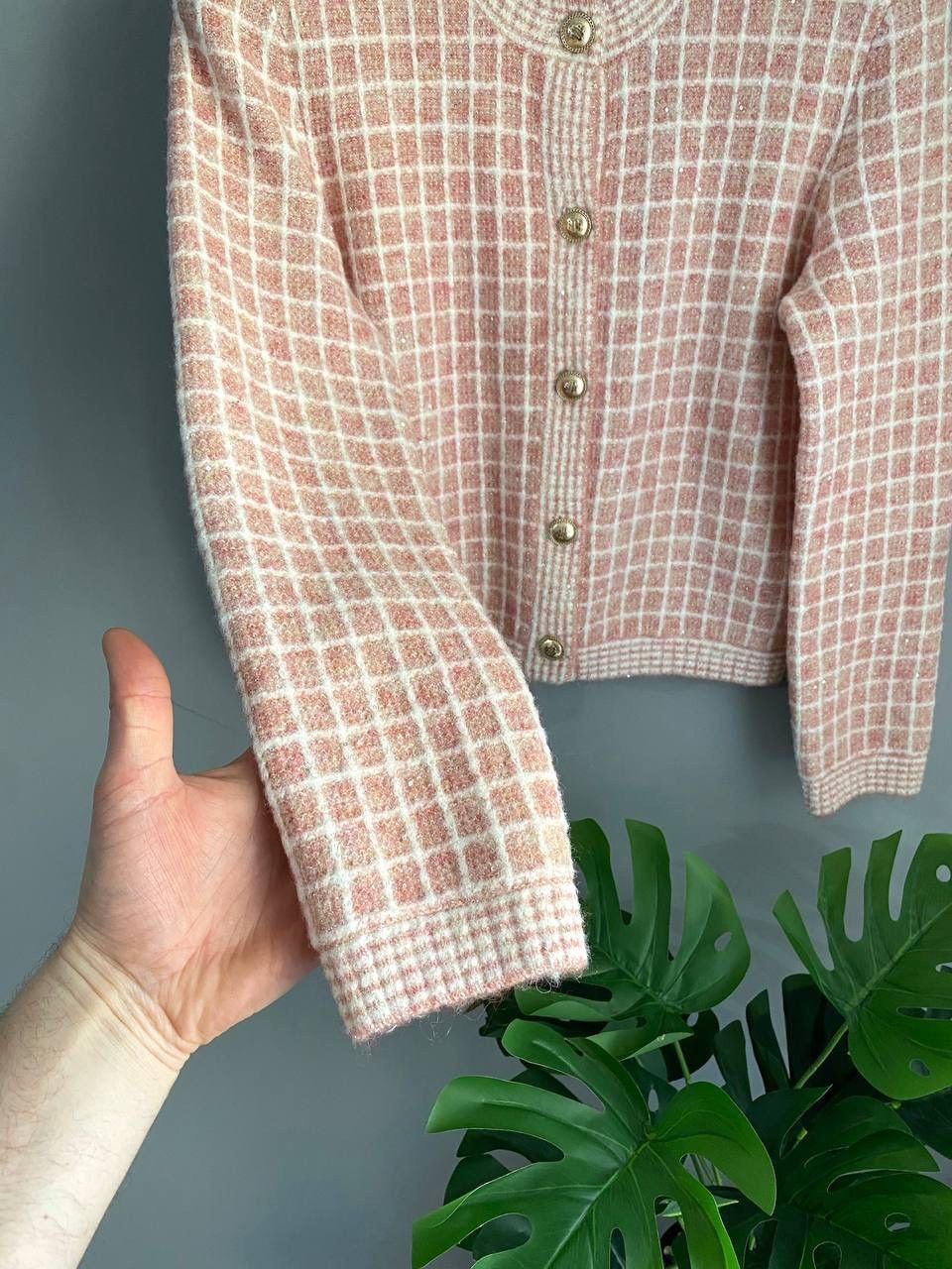 Maje Maje Women's Tweed-Style Pink Wool / Mohair Knit Cardigan, S Size S / US 4 / IT 40 - 7 Thumbnail