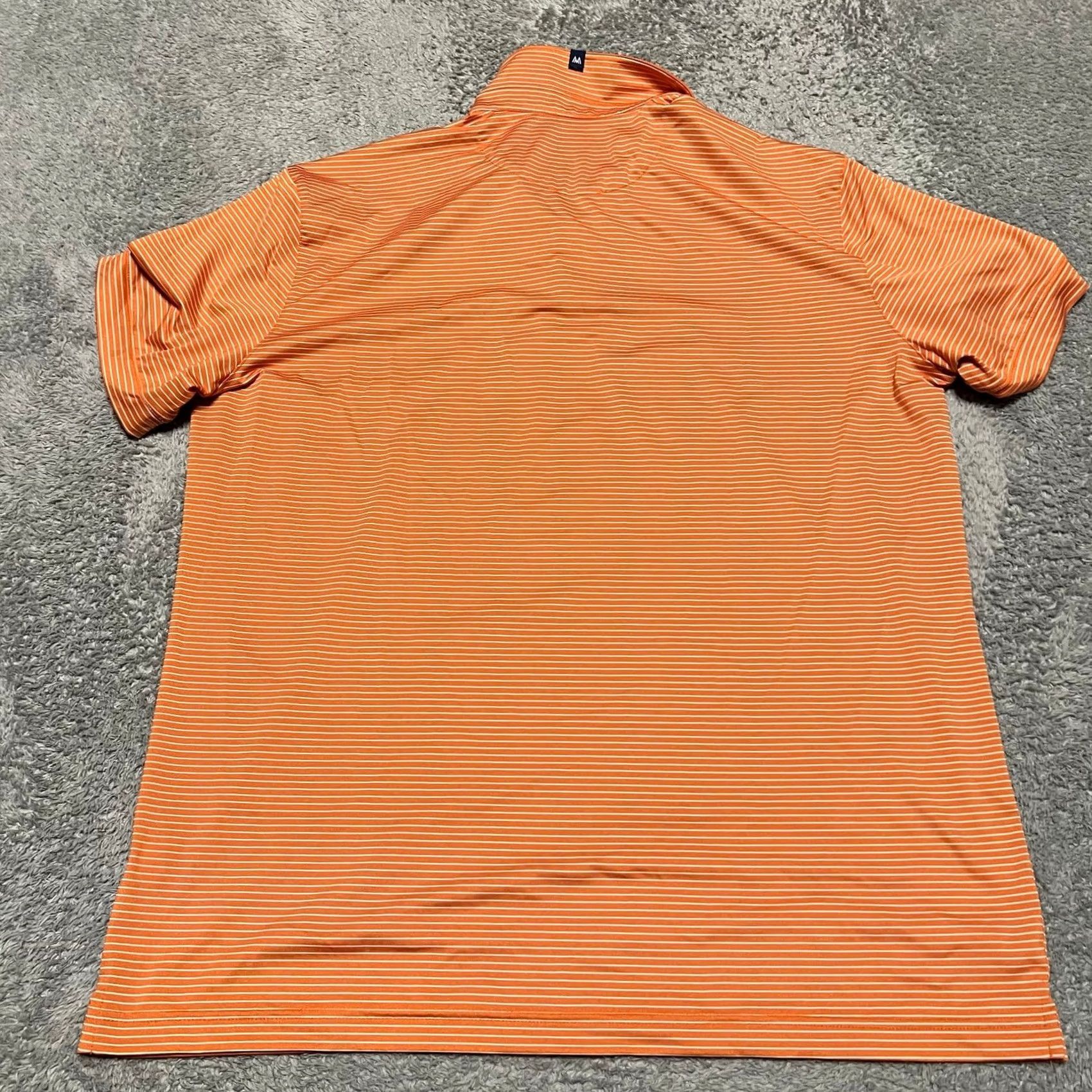 Mizzen+Main Mizzen & Main Polo Shirt Mens XL Orange Striped Short Sleeve Golf Performance Size US XL / EU 56 / 4 - 3 Thumbnail