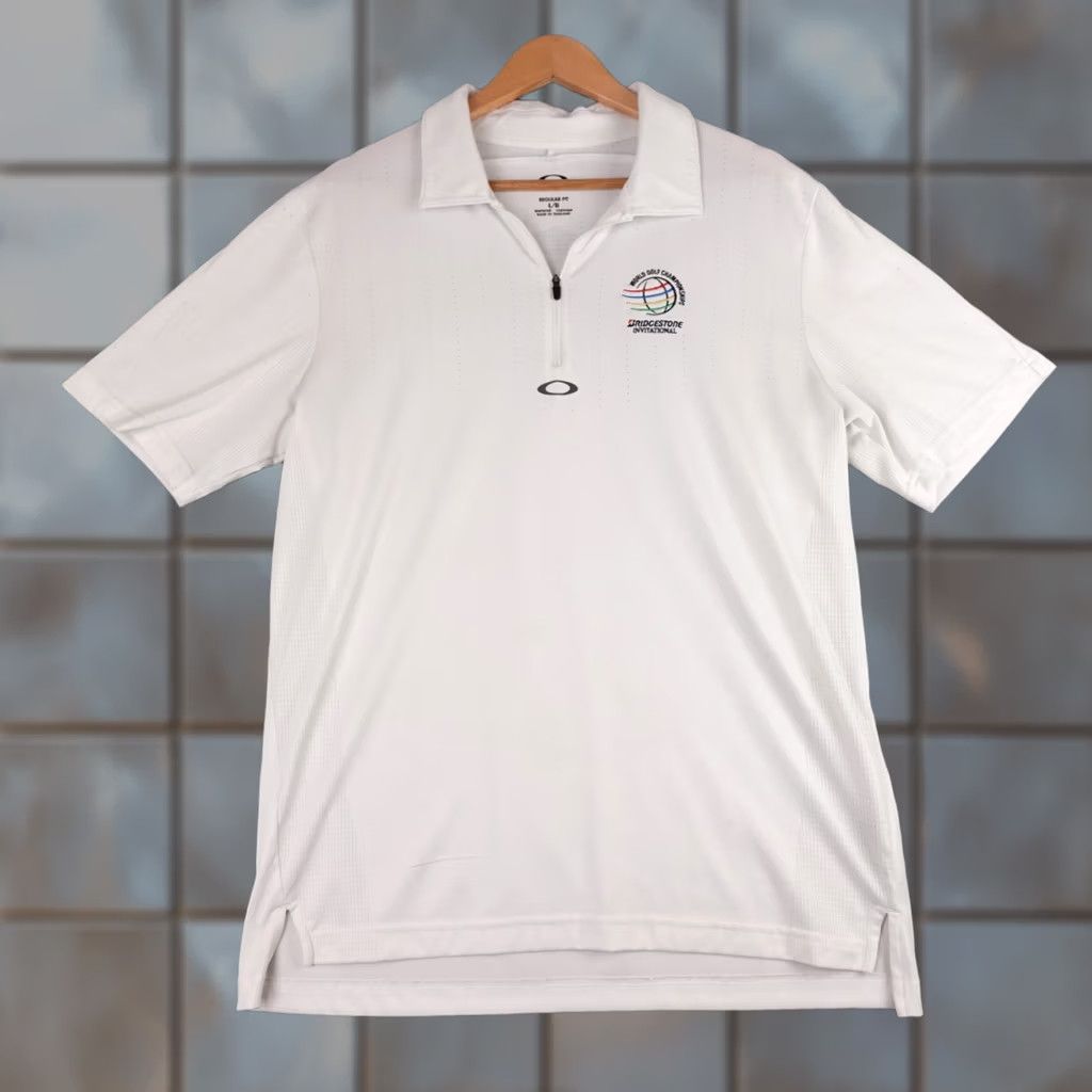 Oakley Oakley Shirt Mens L White Polo Zip World Golf Championship Bridgestone Size US L / EU 52-54 / 3 - 1 Thumbnail