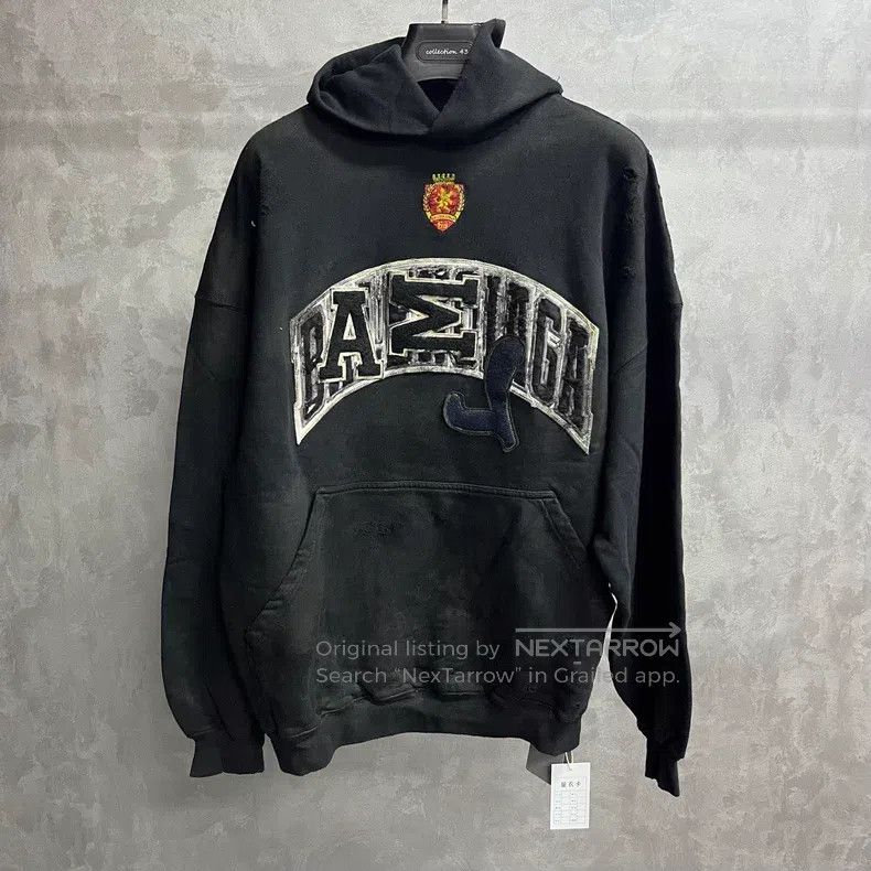 Balenciaga Balenciaga Black Letter Printed Hooded Long Sleeve Sweatsh Size US M / EU 48-50 / 2 - 1 Thumbnail