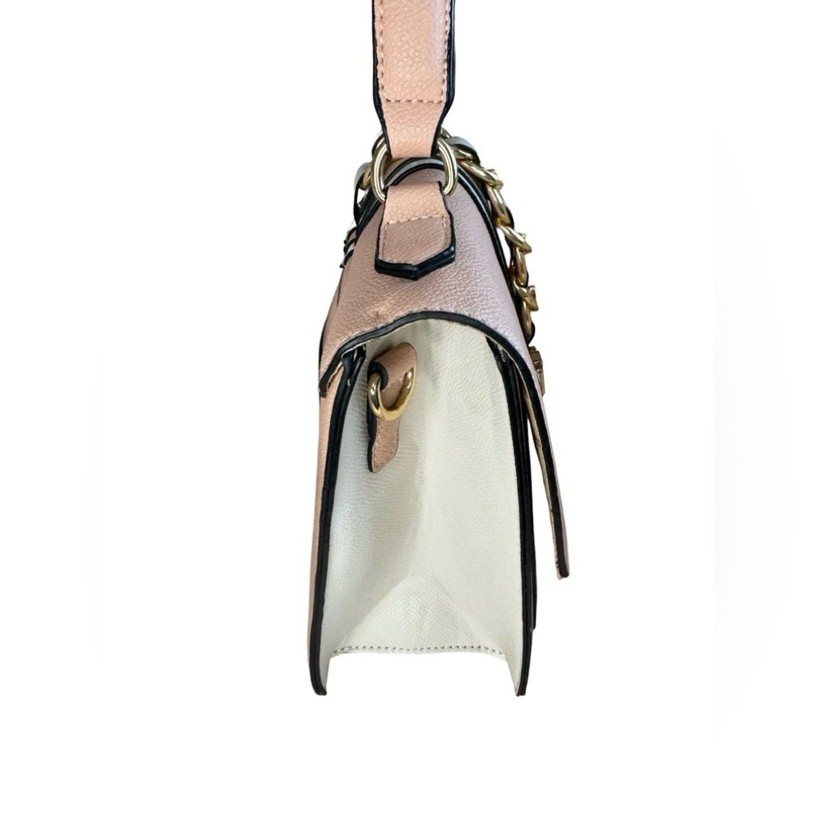 Aldo Aldo Pink & Cream Top Handle Satchel Faux Leather Bag Size ONE SIZE - 8 Thumbnail