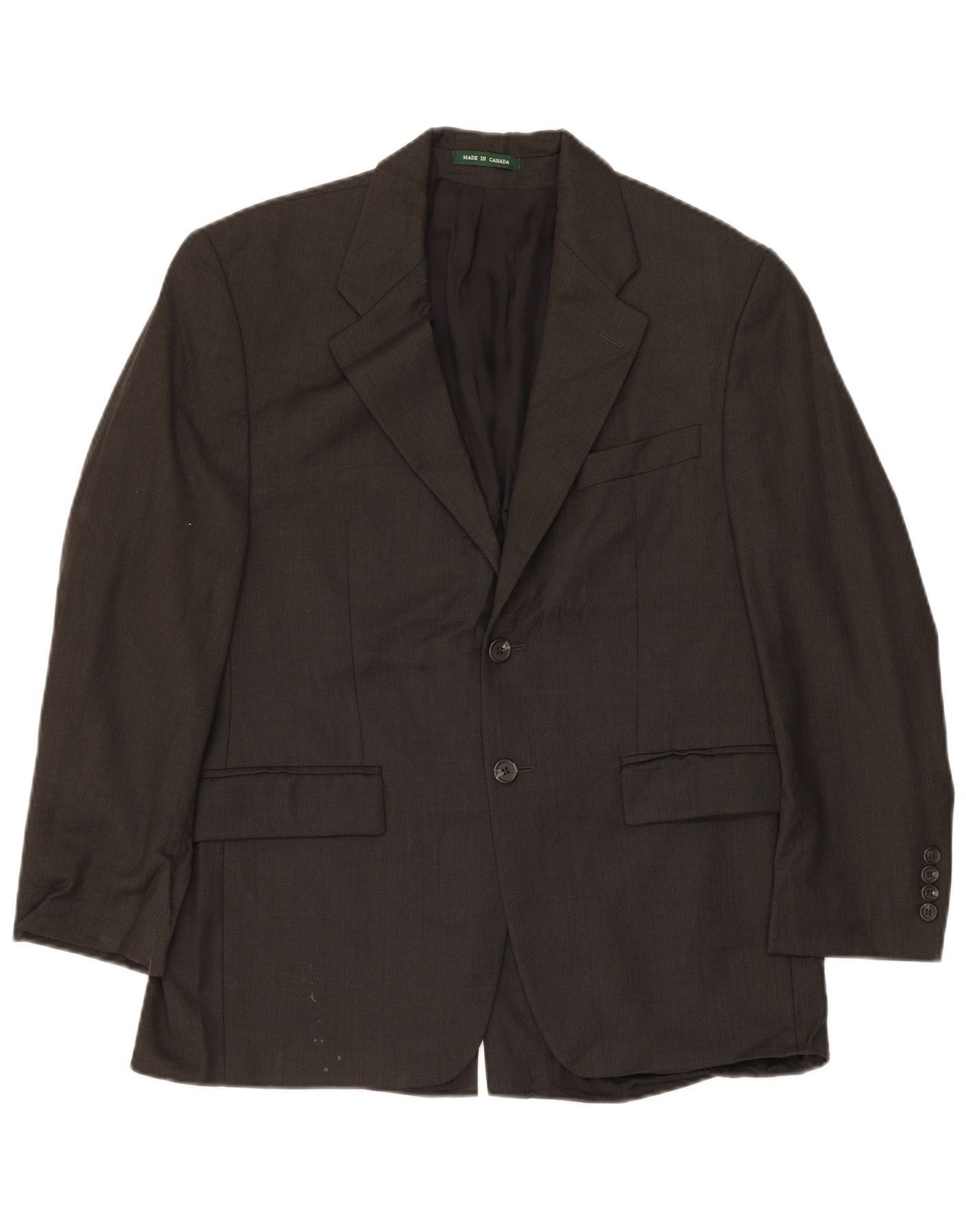 Ralph Lauren Mens 2 Button Blazer Jacket IT 56 2XL Black Wool Size US M / EU 48-50 / 2 - 1 Thumbnail