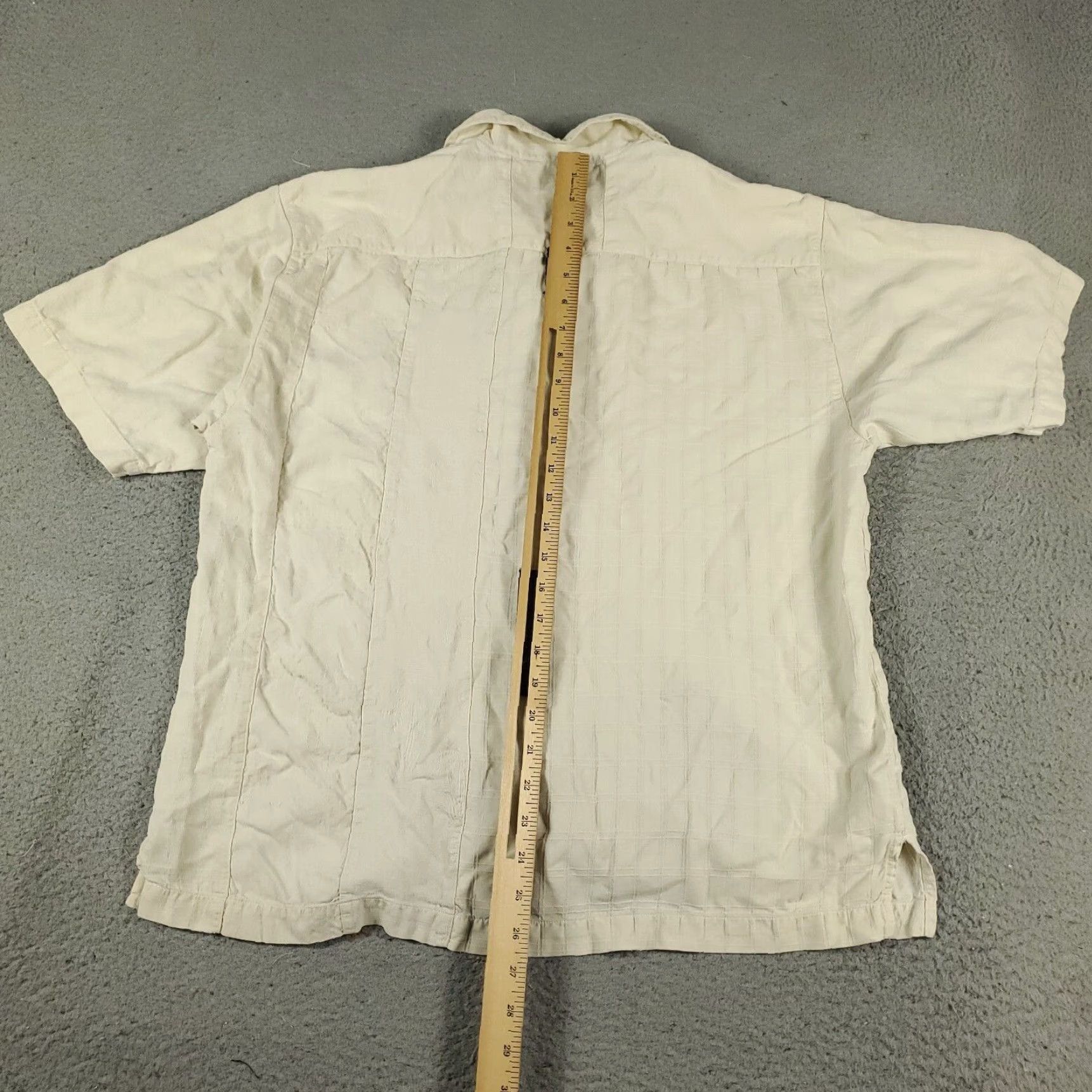 Tommy Bahama Tommy Bahama Hawaiian Shirt Mens Medium Ivory Button-Up Short Sleeve Silk Aloha Size US M / EU 48-50 / 2 - 3 Thumbnail
