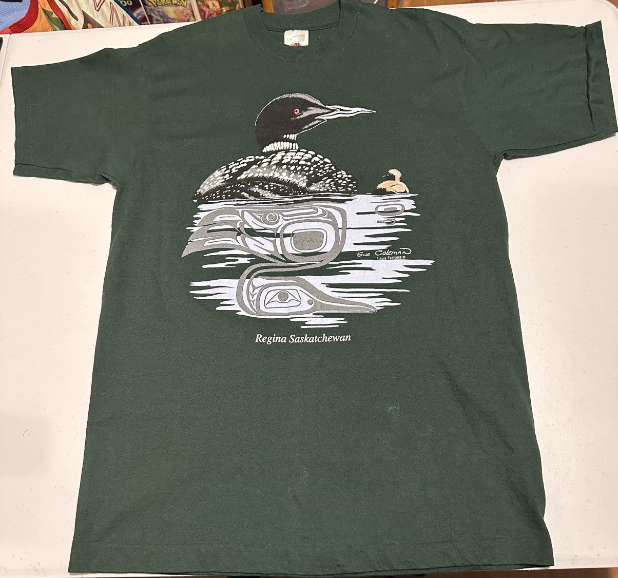 Vintage Vintage Loon Animal Nature single stitch T-shirt Size US L / EU 52-54 / 3 - 2 Thumbnail