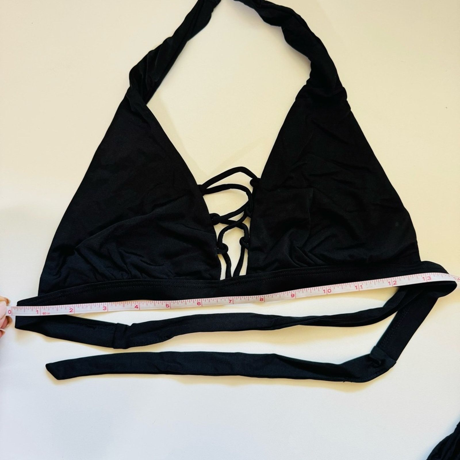 REVOLVE BEACH BUNNY Black Lace Front Halter Tie Bikini Cheeky Bottom Size ONE SIZE - 6 Thumbnail