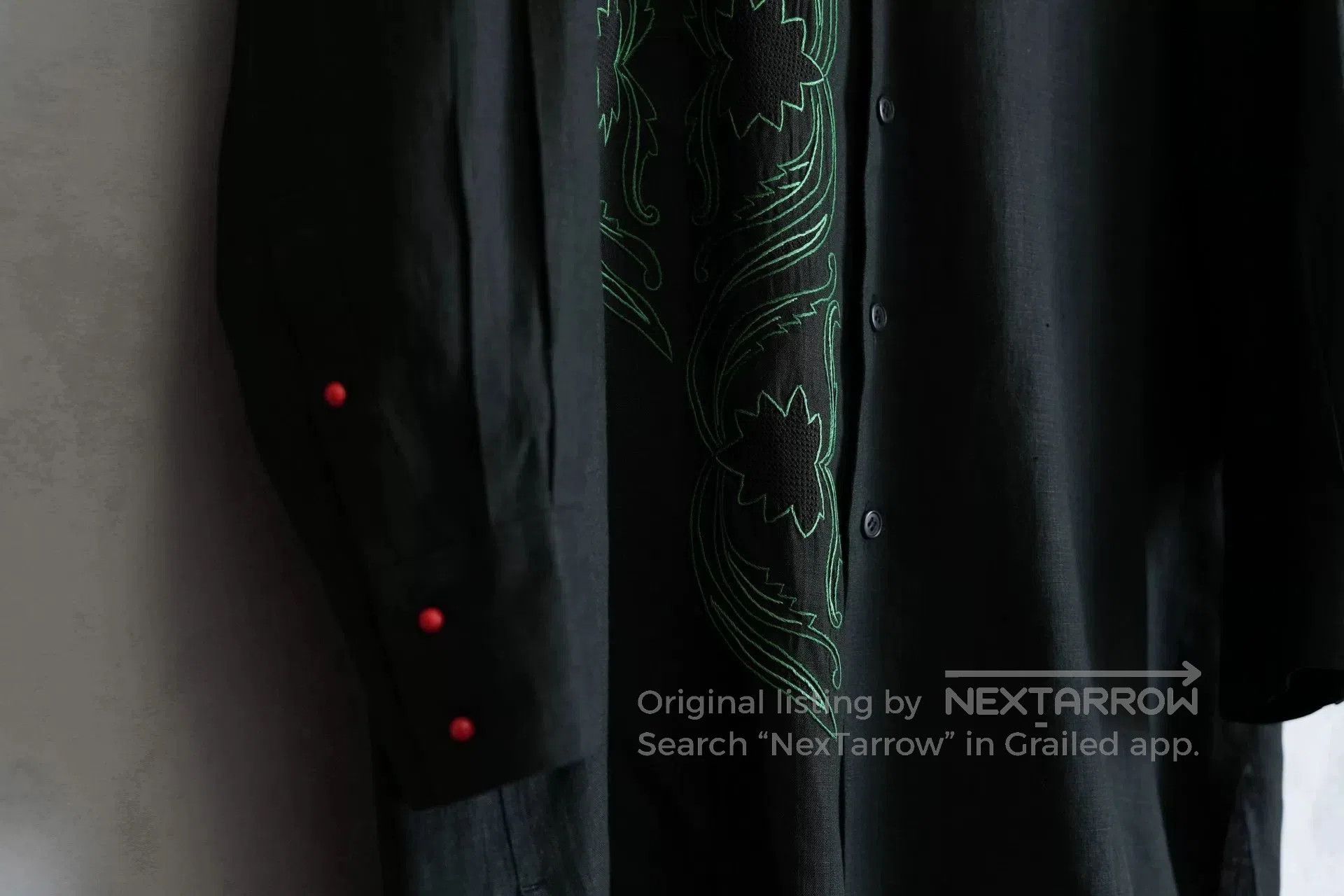 Yohji Yamamoto embroidered black long sleeve shirt. Size US M / EU 48-50 / 2 - 4 Thumbnail