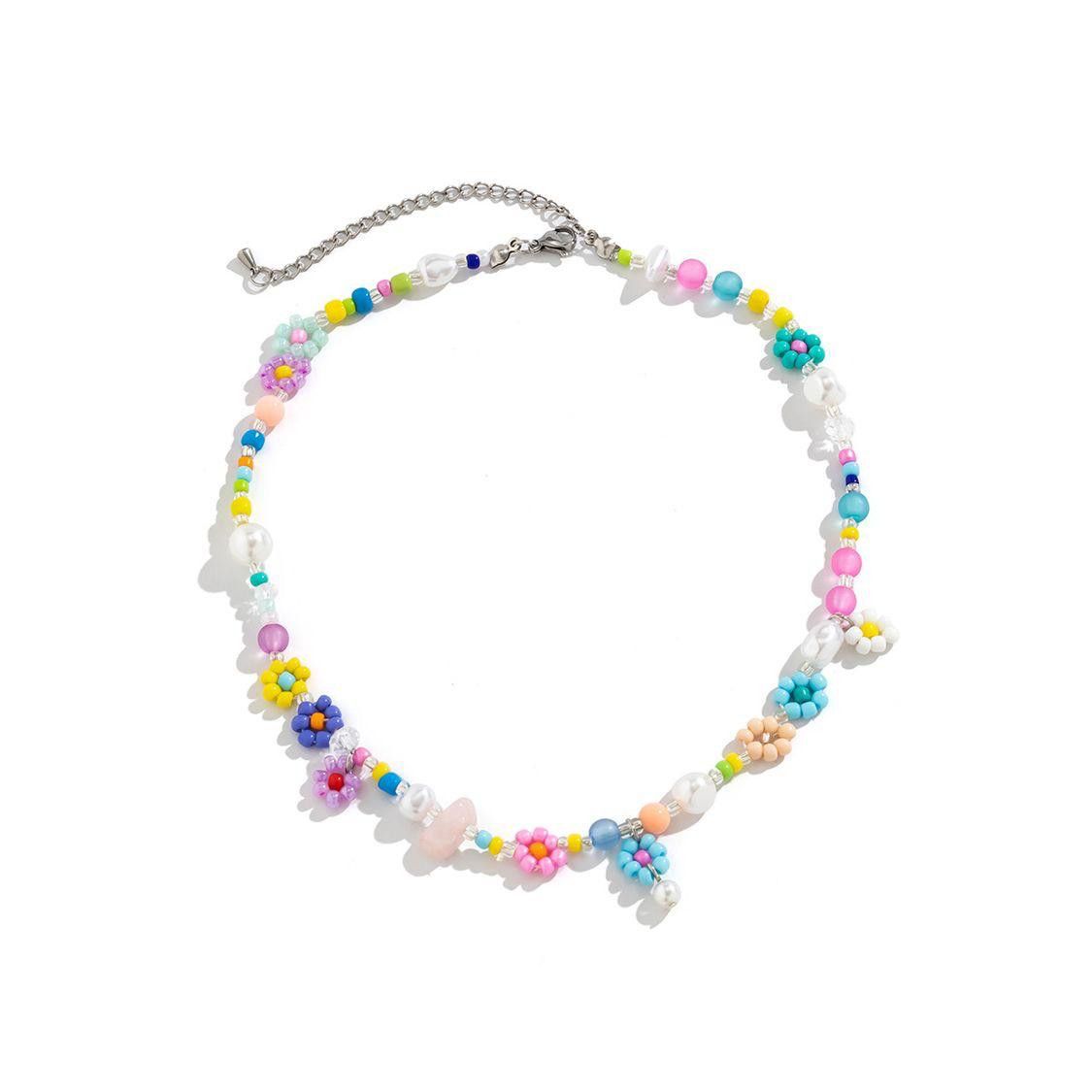 Vintage Flower Power Beaded Necklace Size ONE SIZE - 1 Thumbnail
