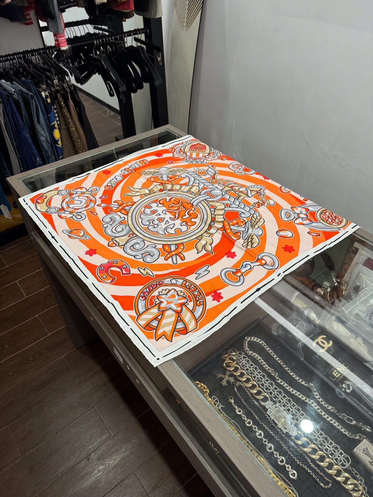 Hermes Hermes Orange Pegasus Logo Silk Scarf Size ONE SIZE - 1 Thumbnail