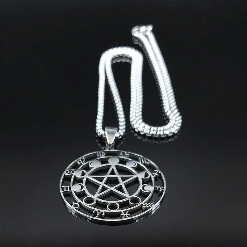 Jewelry Witchcraft 12 Constellations Pentagram Astrology Pendant Size ONE SIZE - 1 Thumbnail