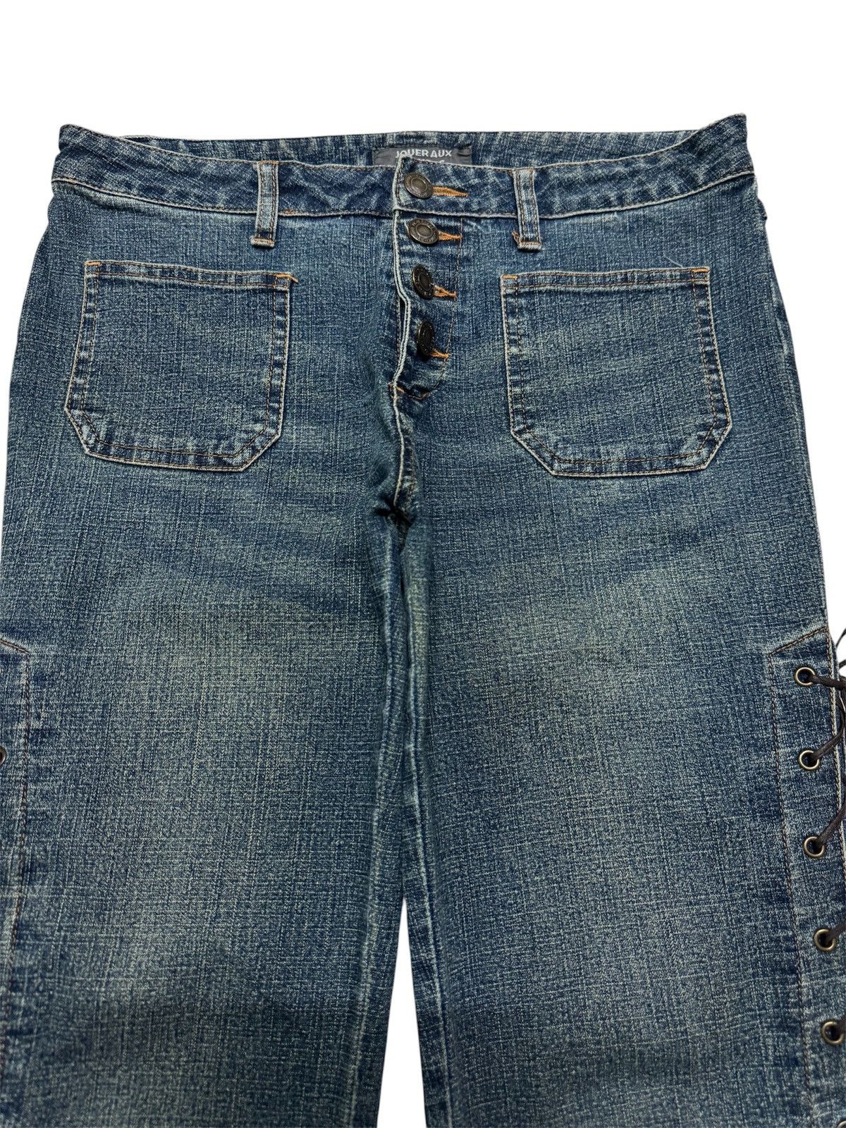 Tornado Mart BELL BOTTOM TORNADO MART STYLE LACE-UP 90s BUSHPANTS BOOTCUT Size US 29 - 5 Thumbnail